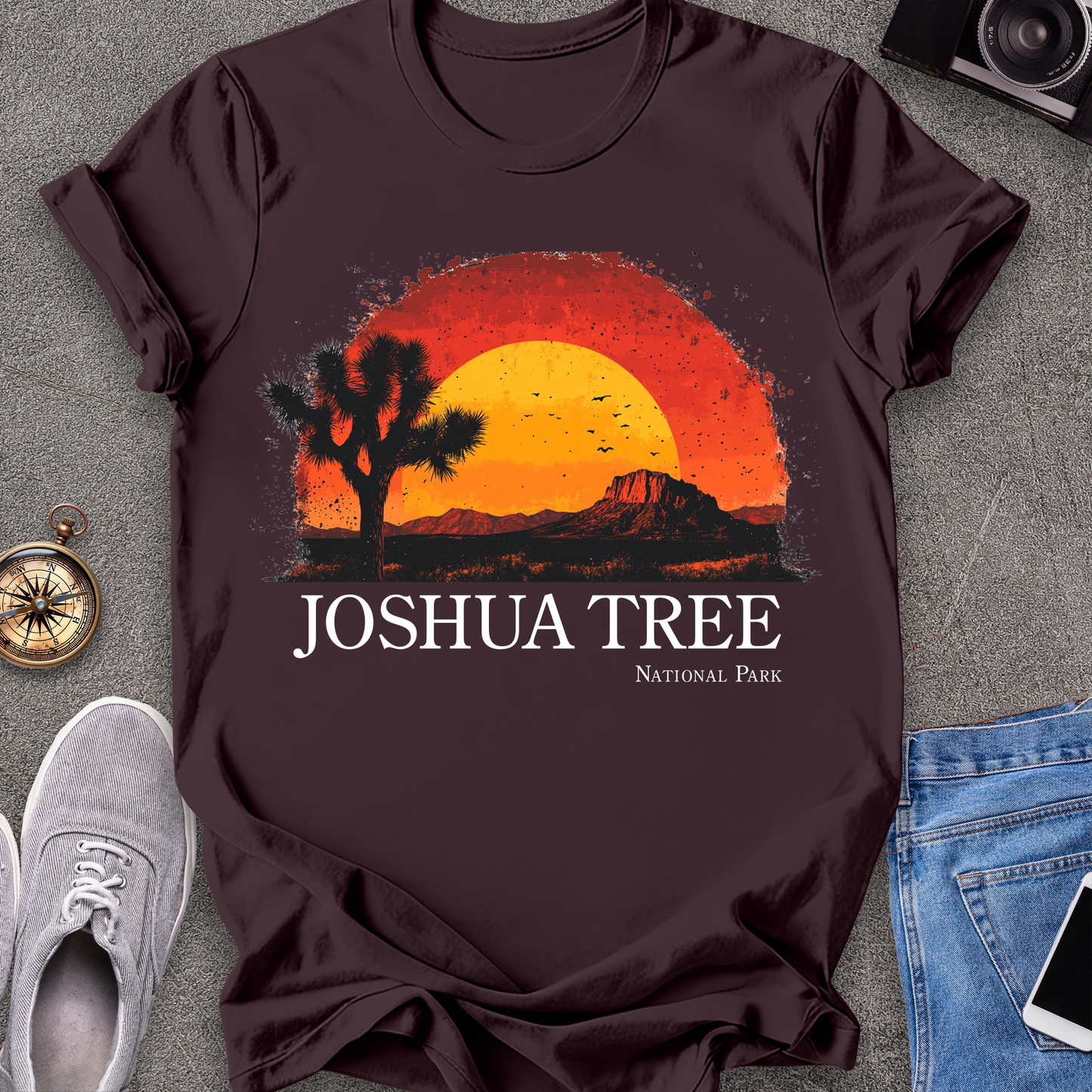 Joshua Tree-Joshua Tree National Park Half-Sunset T-Shirt