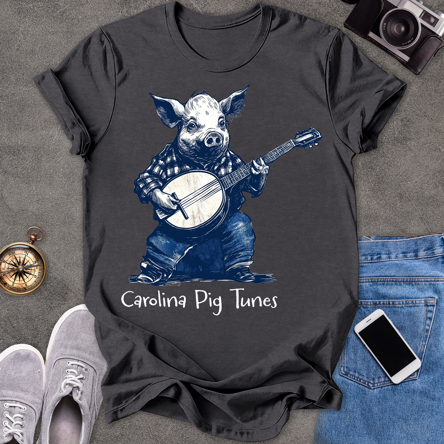 Carolina Pig Tunes | Unisex Softstyle T-Shirt | Fun and Casual Music Lover Tee