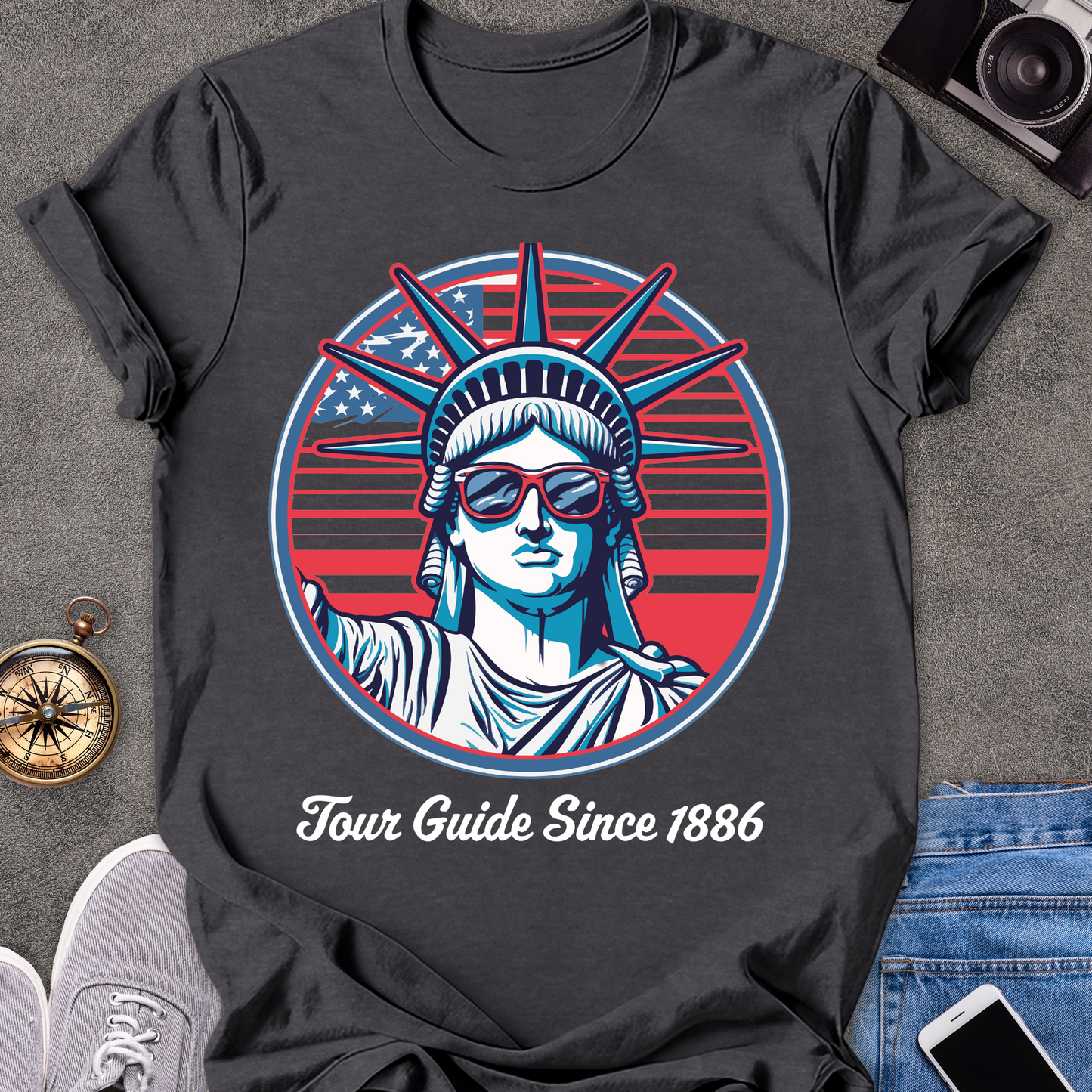Tour Guide Since 1886 | Unisex Softstyle T-Shirt | Statue of Liberty Travel Tee