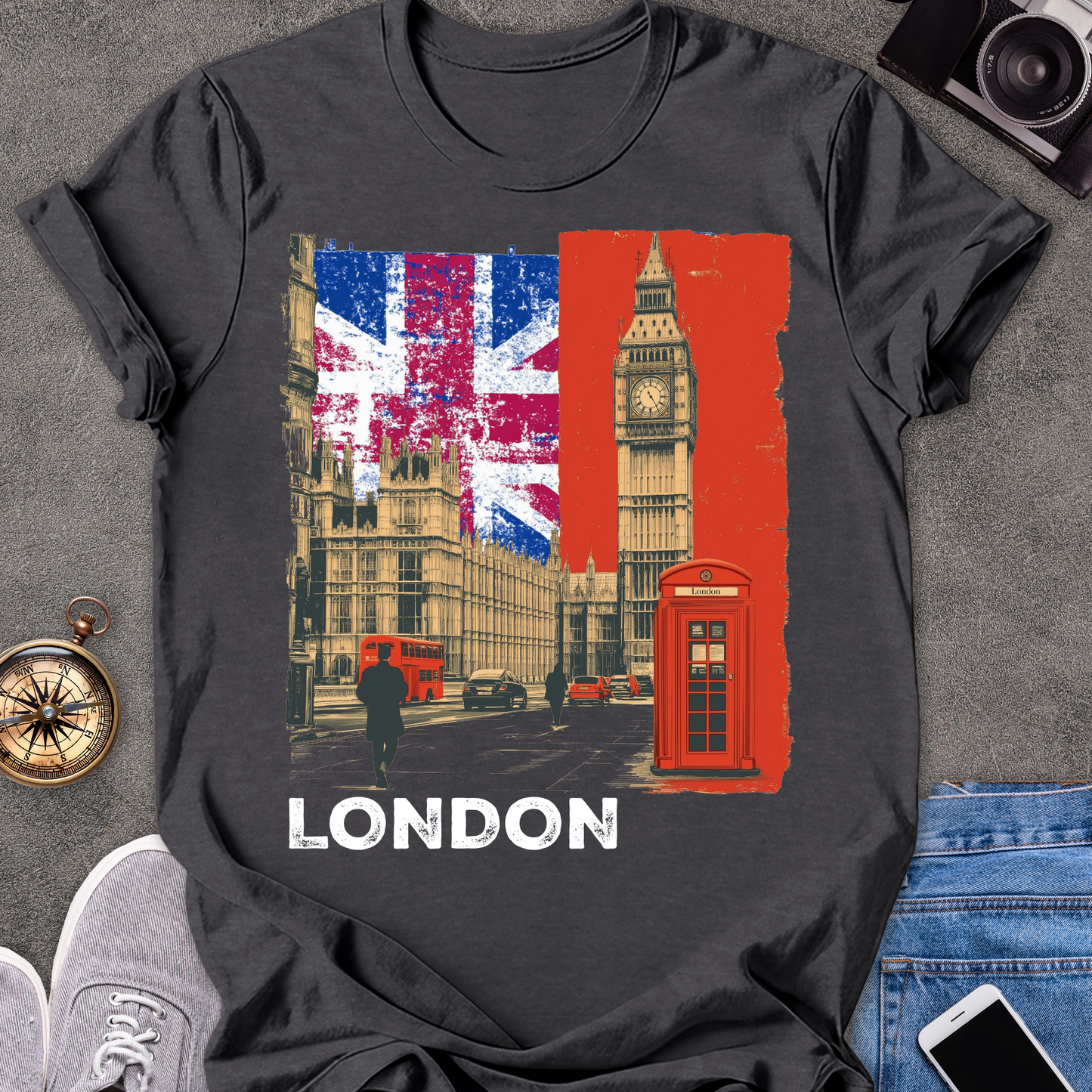 London | Unisex Softstyle T-Shirt | Retro Style Travel Tee