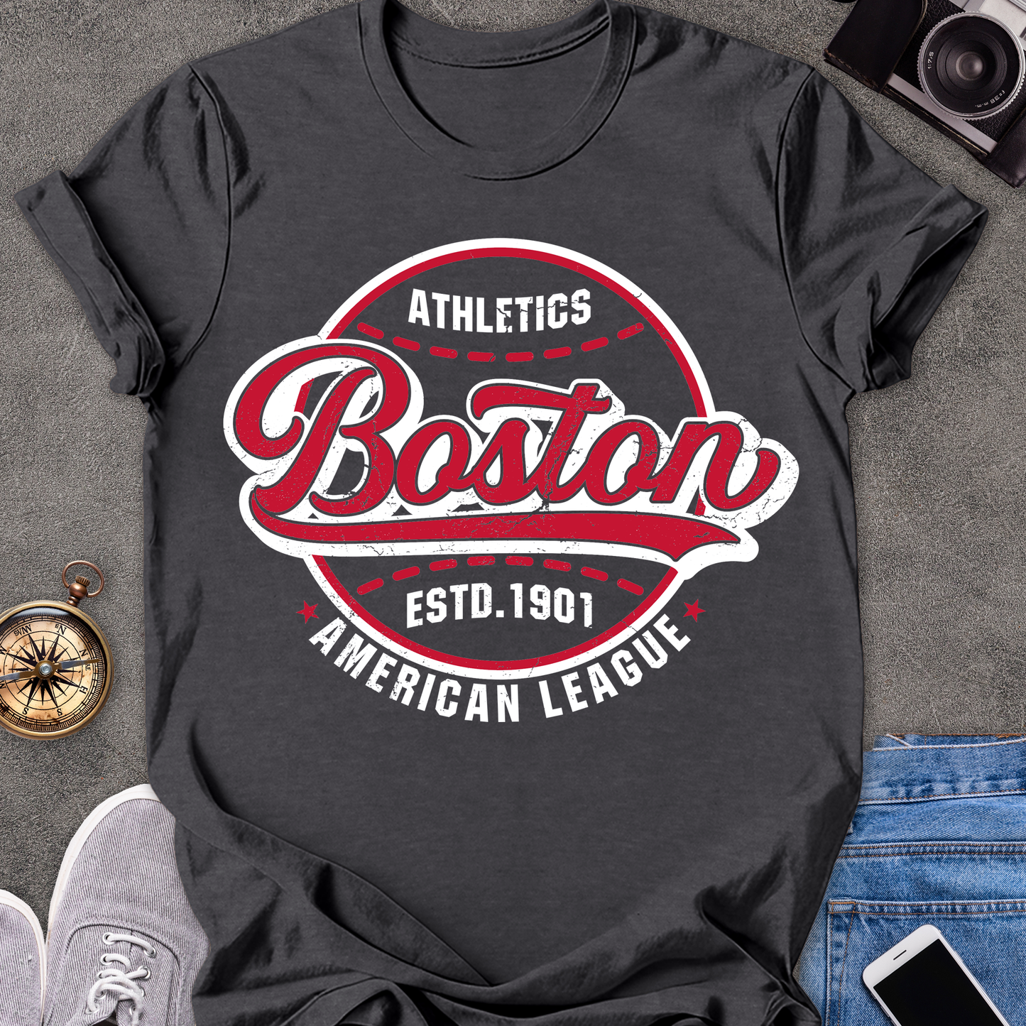 Athletics Boston Est. 1901 American League | Unisex Softstyle T-Shirt | Boston Baseball Travel Tee