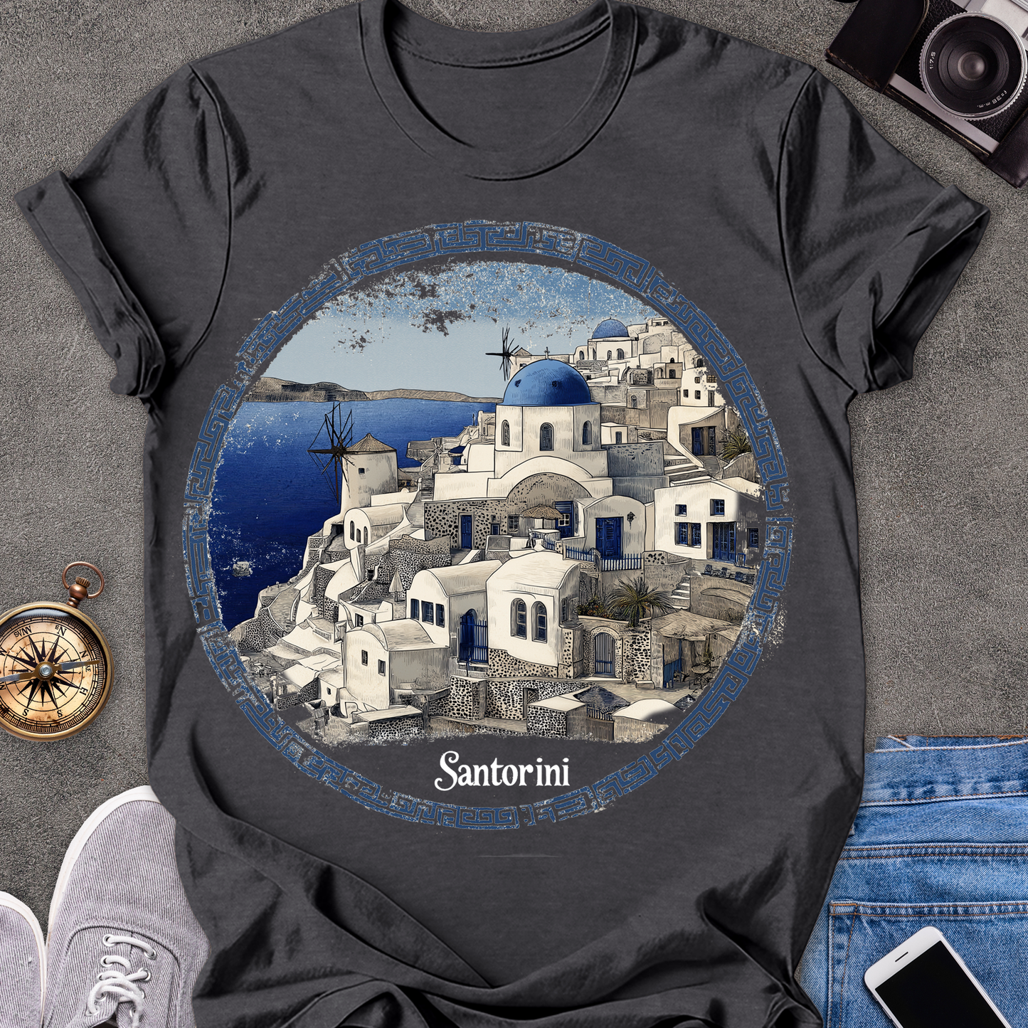 Santorini| Unisex Softstyle T-Shirt | Greece Travel Tee