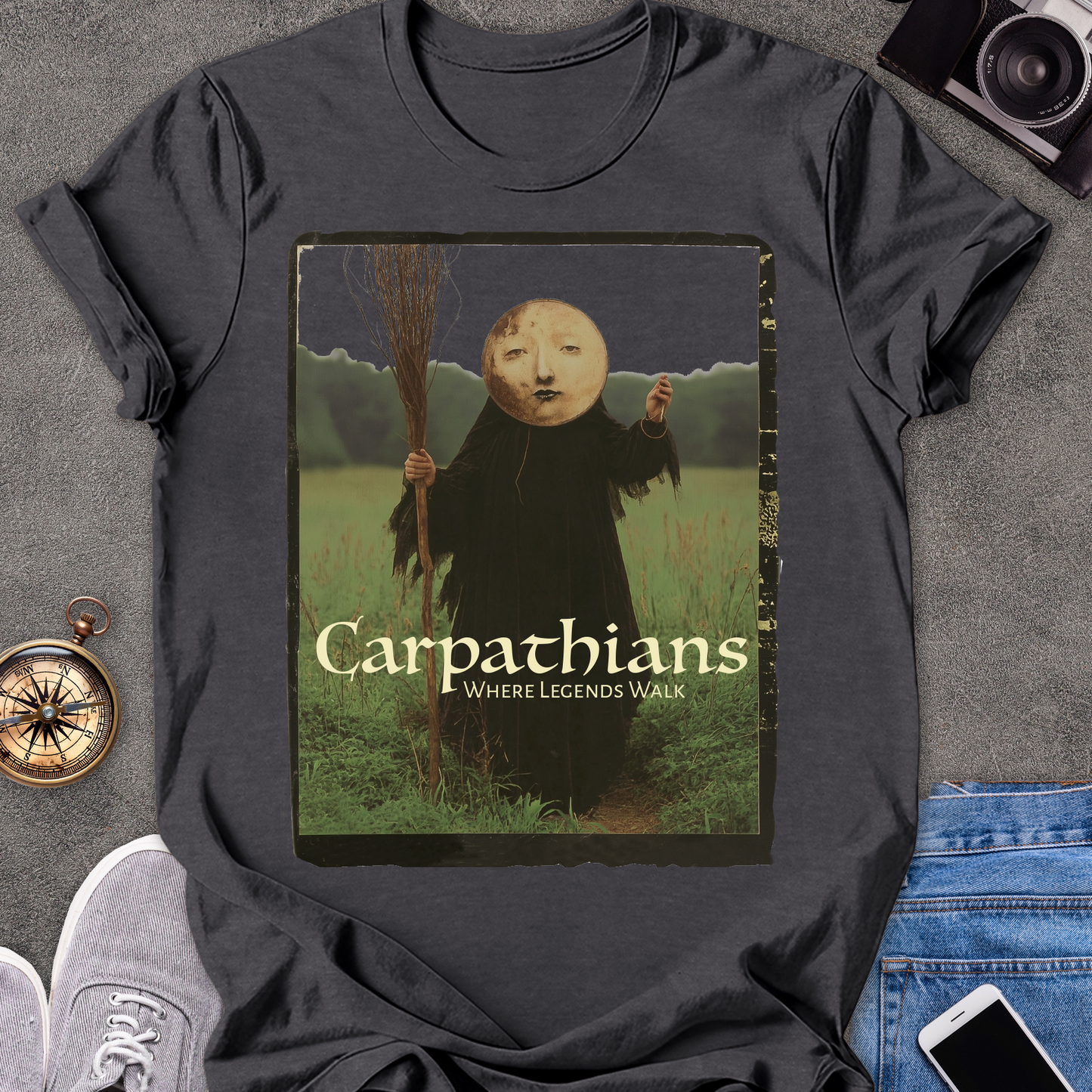 Carpathians, Where Legends Walk | Softstyle T-Shirt | Vintage Romanian Pagan Travel Tee