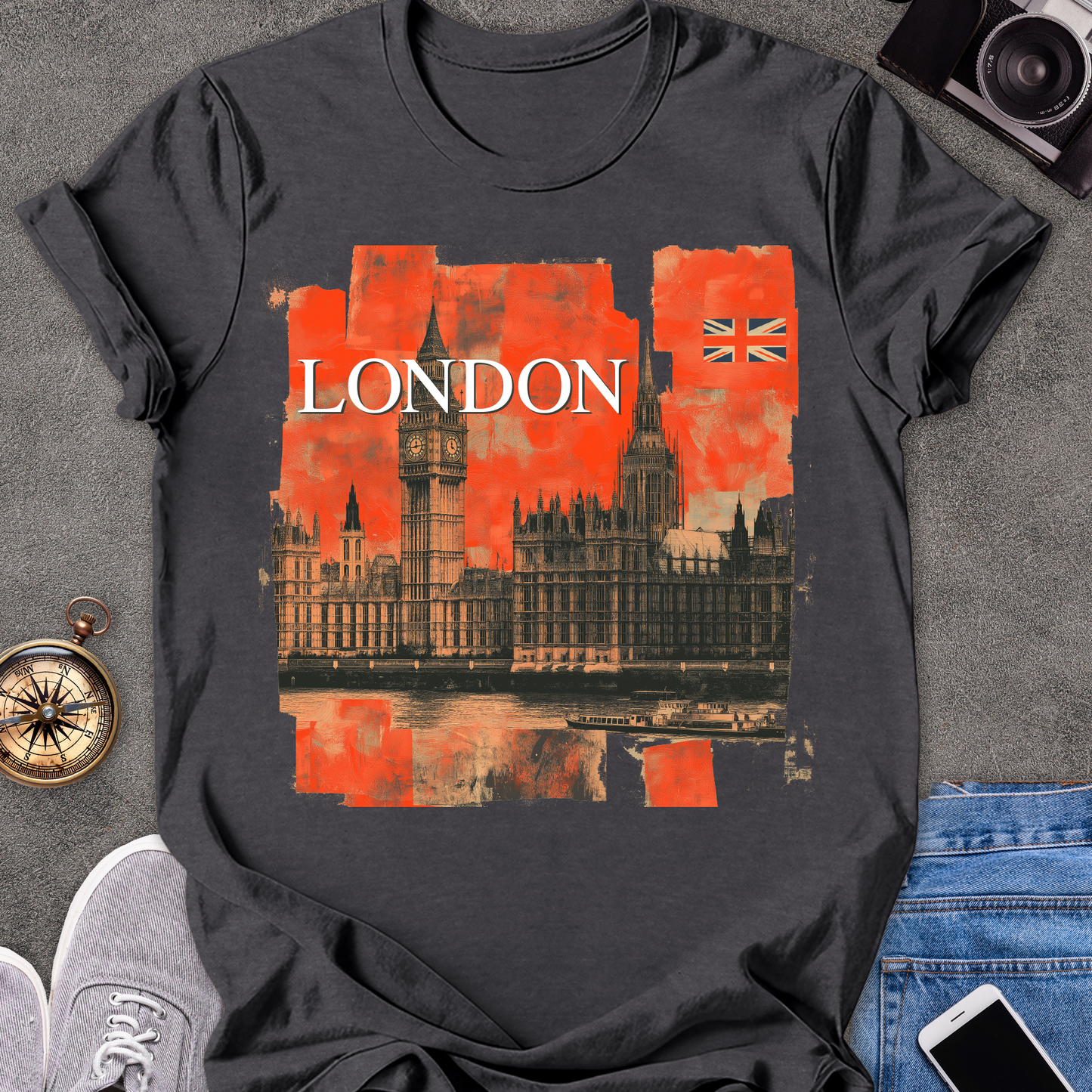London | Unisex Softstyle T-Shirt | Retro Style Travel Tee