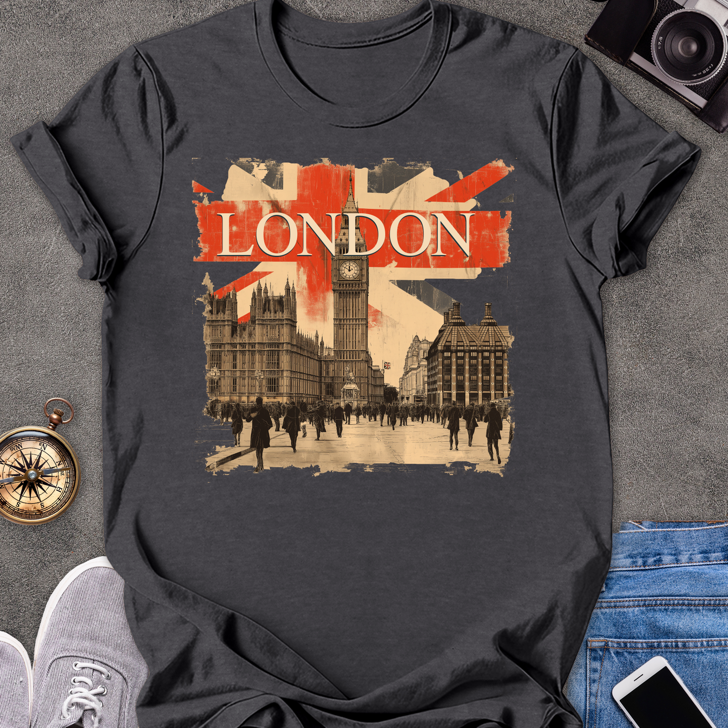 London | Unisex Softstyle T-Shirt | Retro Style Travel Tee
