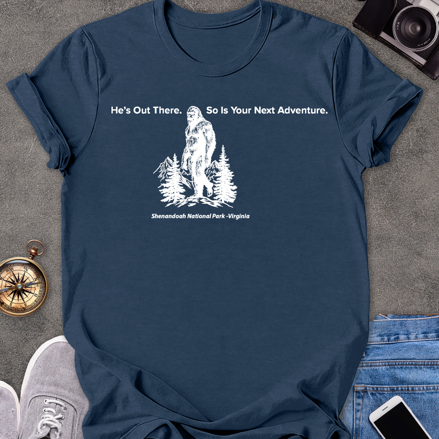 He's Out There. So Is Your Next Adventure-Shenandoah National Park, Virginia | Unisex Softstyle T-Shirt | National Park Travel Tee