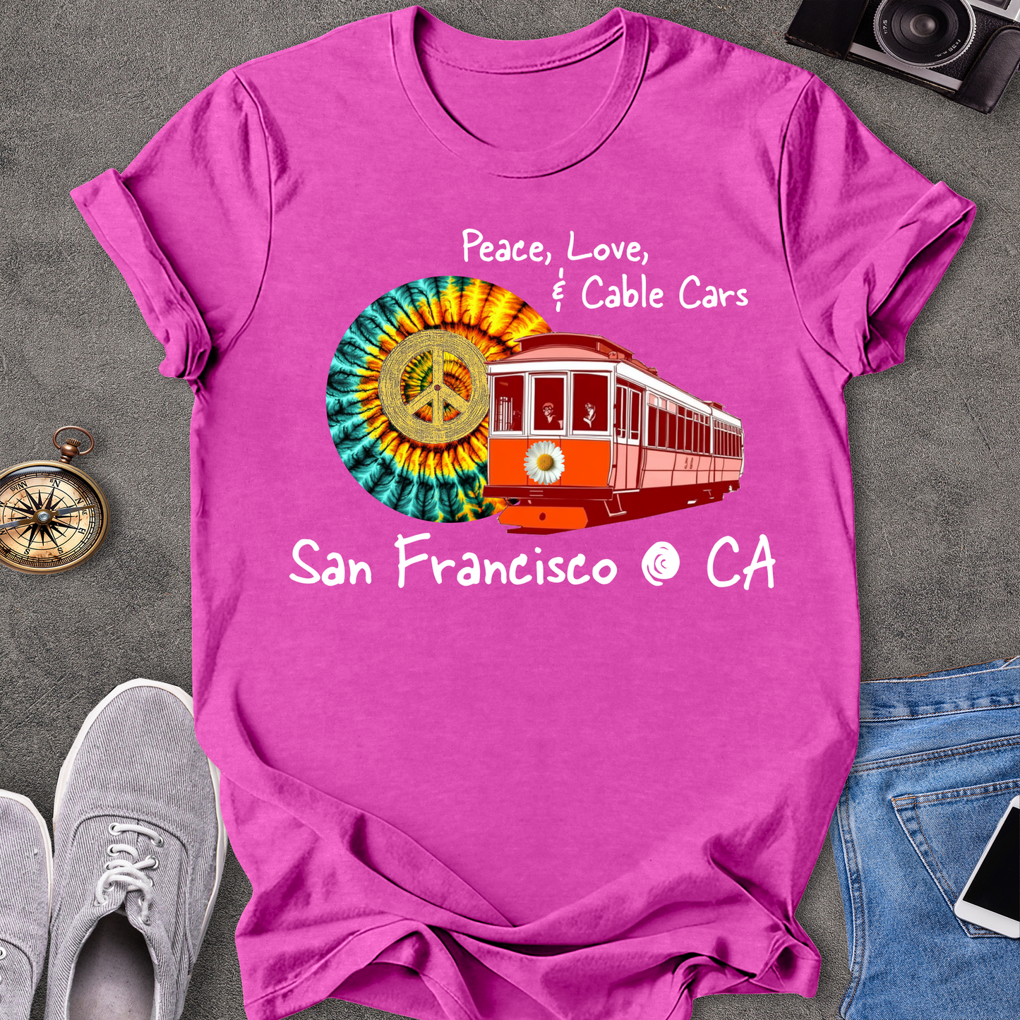 Peace Love & Cable Cars - San Francisco T-Shirt