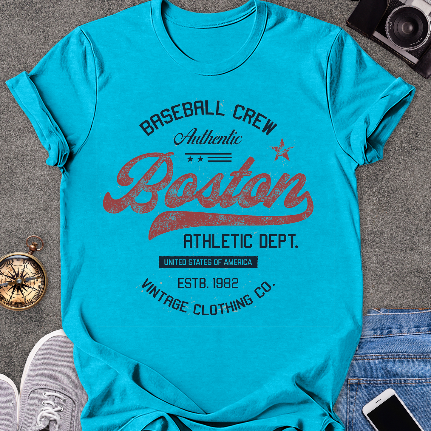 Baseball Crew Authentic Boston | Unisex Softstyle T-Shirt | Boston Massachusetts Travel Tee