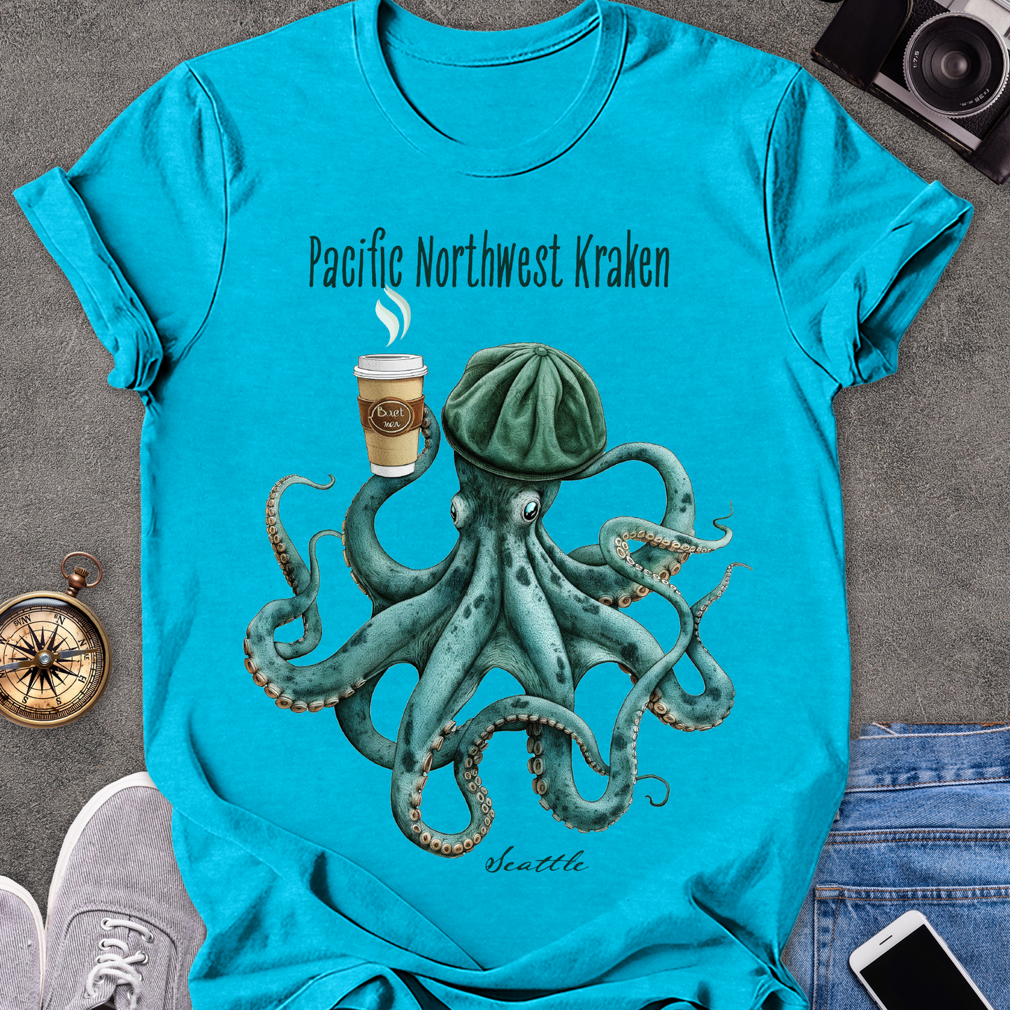 Pacific Northwest Kraken-Seattle| Unisex Softstyle T-Shirt | Seattle Travel Tee