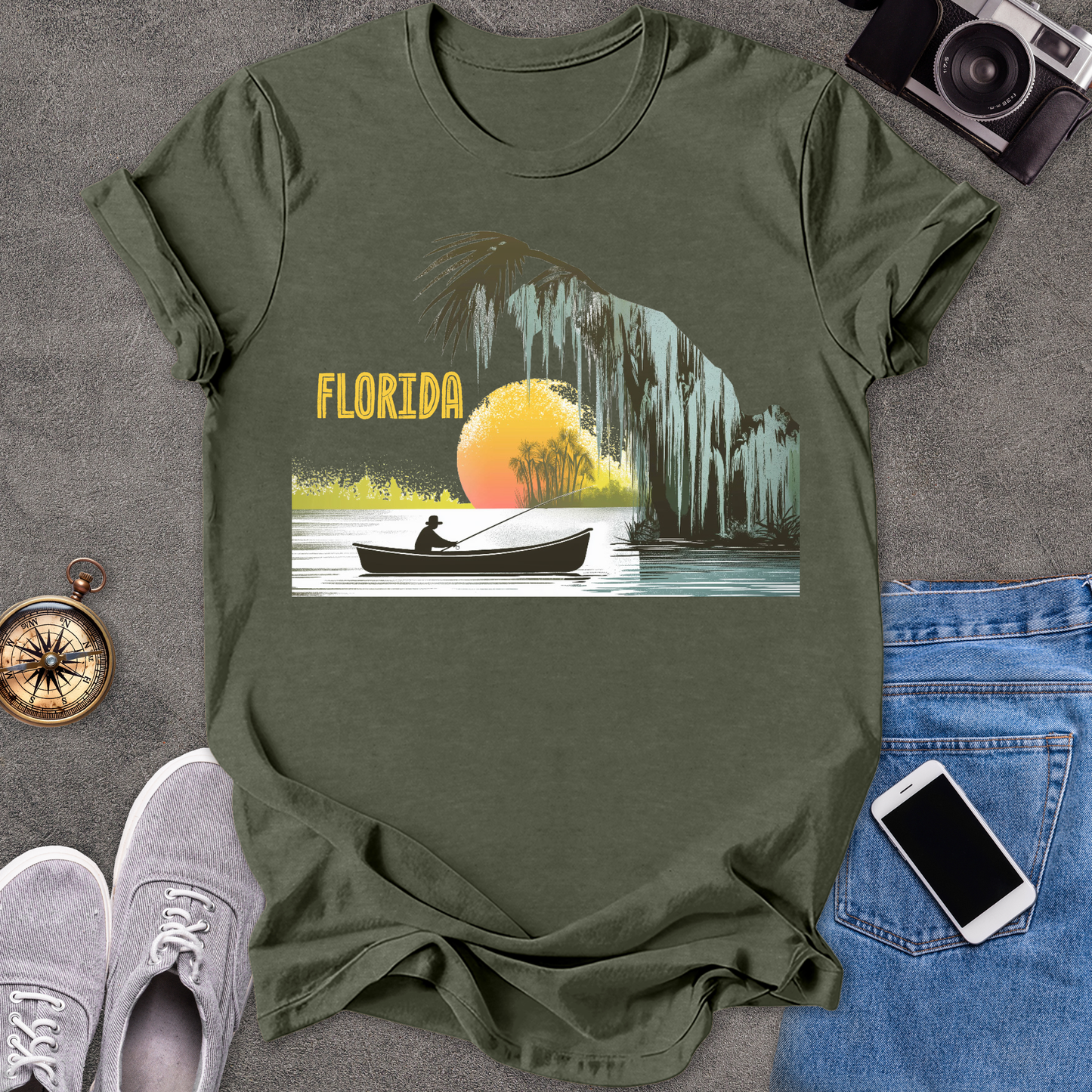 Florida - Fishing in the Everglades | Unisex Softstyle T-Shirt | Travel Lover Tee
