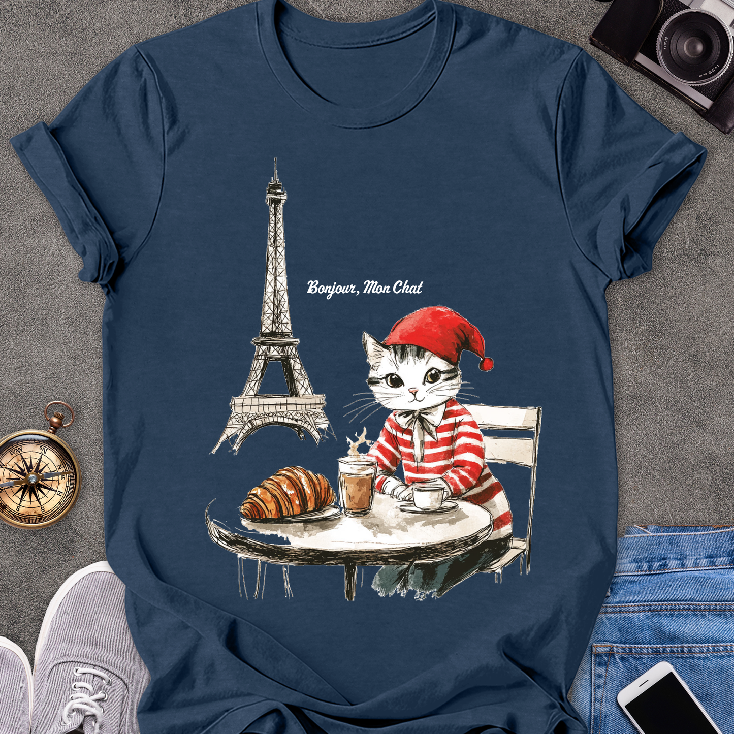 Bonjour, Mon Chat| Unisex Softstyle T-Shirt | France Travel Tee