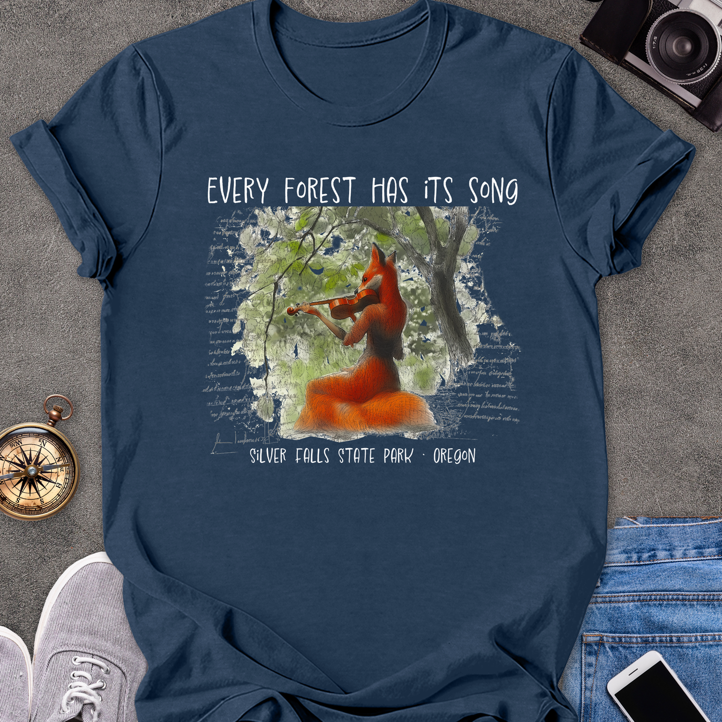 Every Forest Has It's Song -Silver Falls State Park, Oregon | Unisex Softstyle T-Shirt | Nature and Adventure Lover Tee