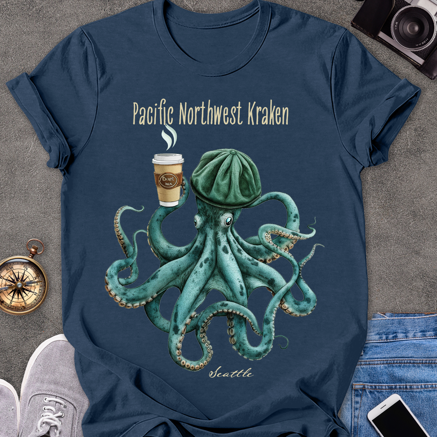 Pacific Northwest Kraken-Seattle| Unisex Softstyle T-Shirt | Seattle Travel Tee