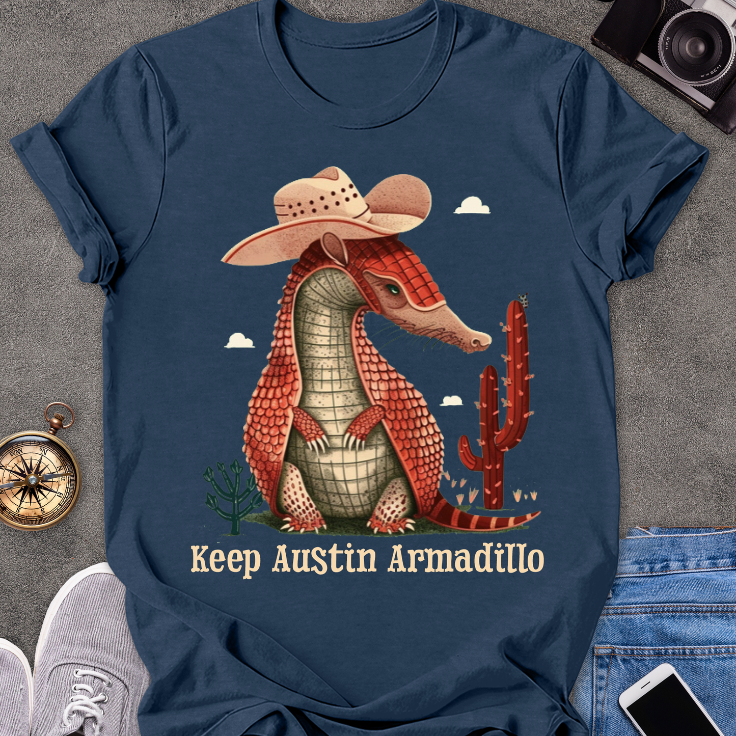 Keep Austin Armadillo| Unisex Softstyle T-Shirt | Texas Travel Tee