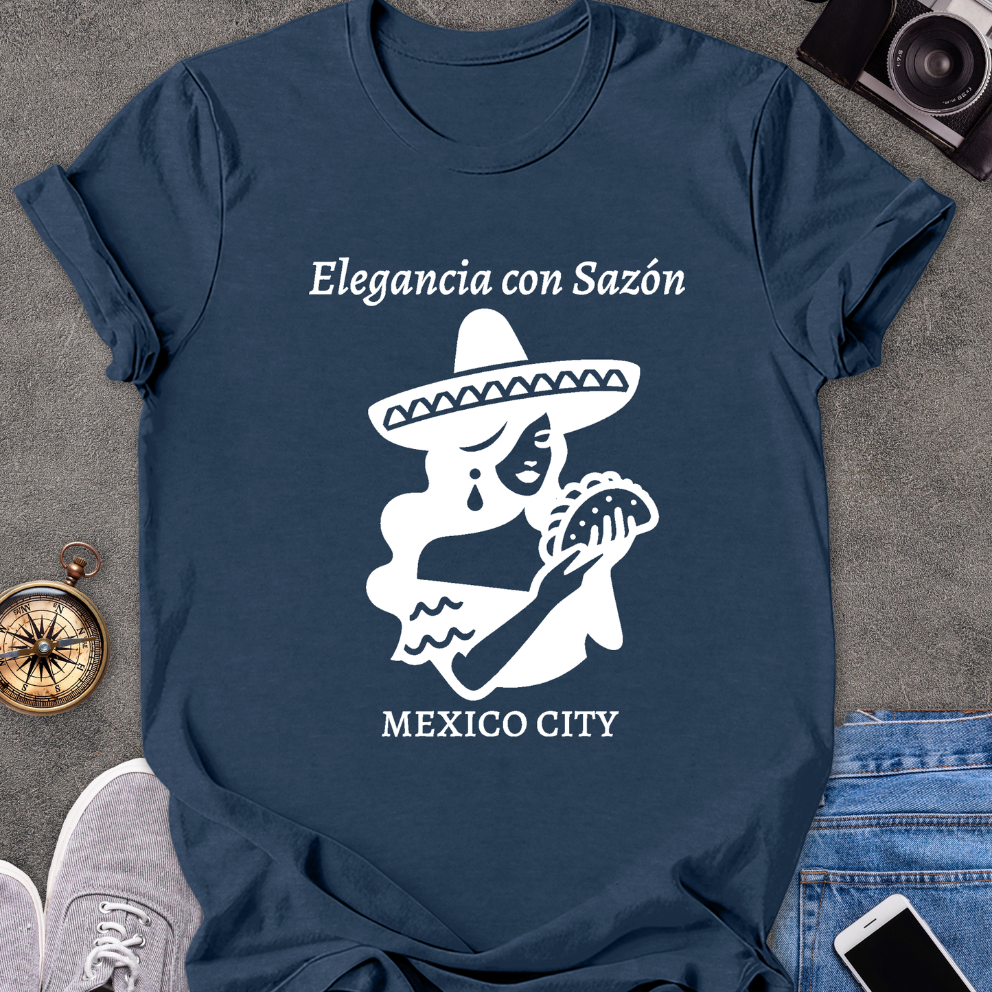 Elegancia con Sazón-Mexico City | Unisex Softstyle T-Shirt | Foodie Travel Tee