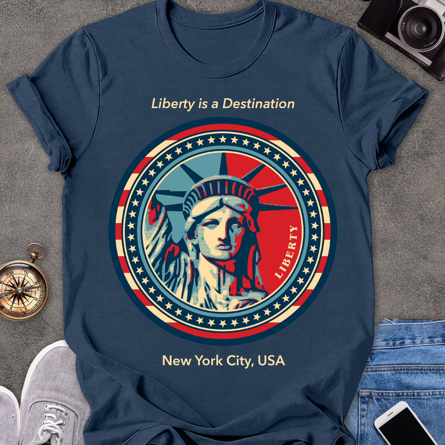 Liberty Is a Destination, New York City, USA | Unisex Softstyle T-Shirt | USA Travel Tee