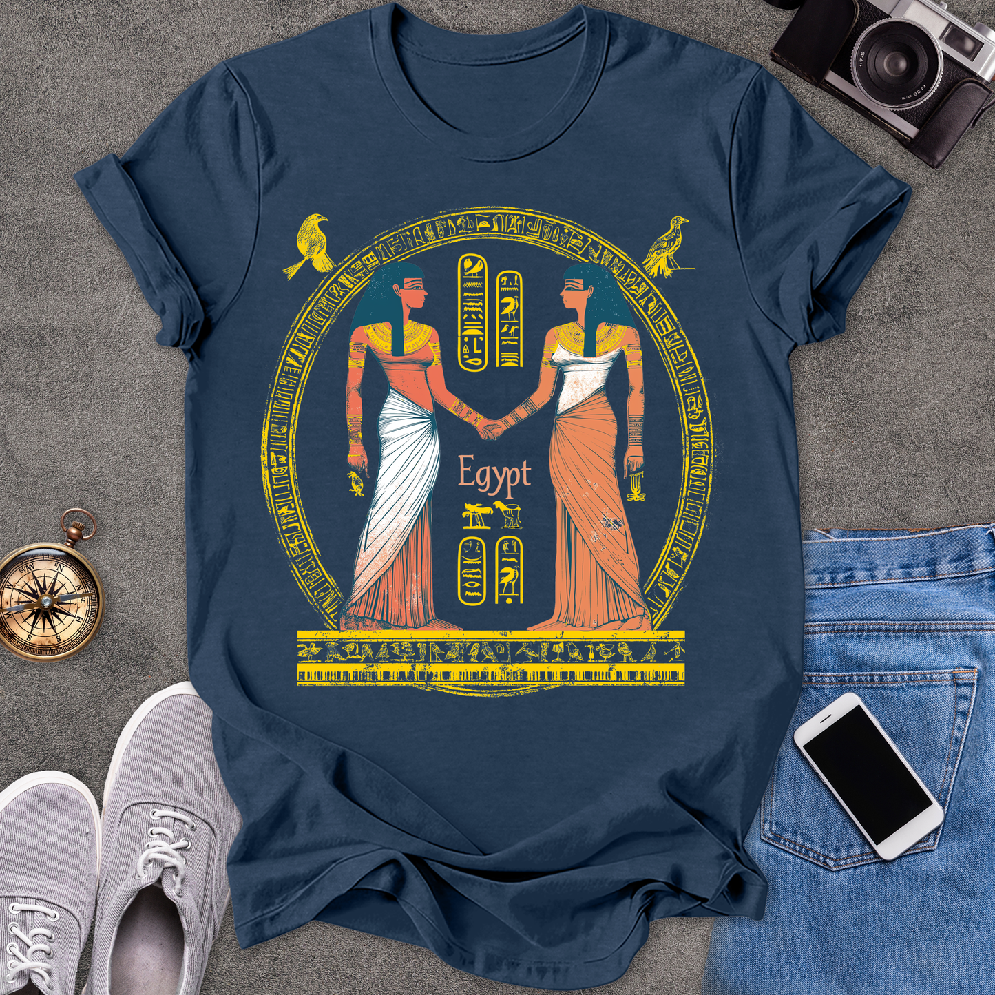 Egypt -Two Goddesses | Unisex Softstyle T-Shirt | Travel Lover Tee