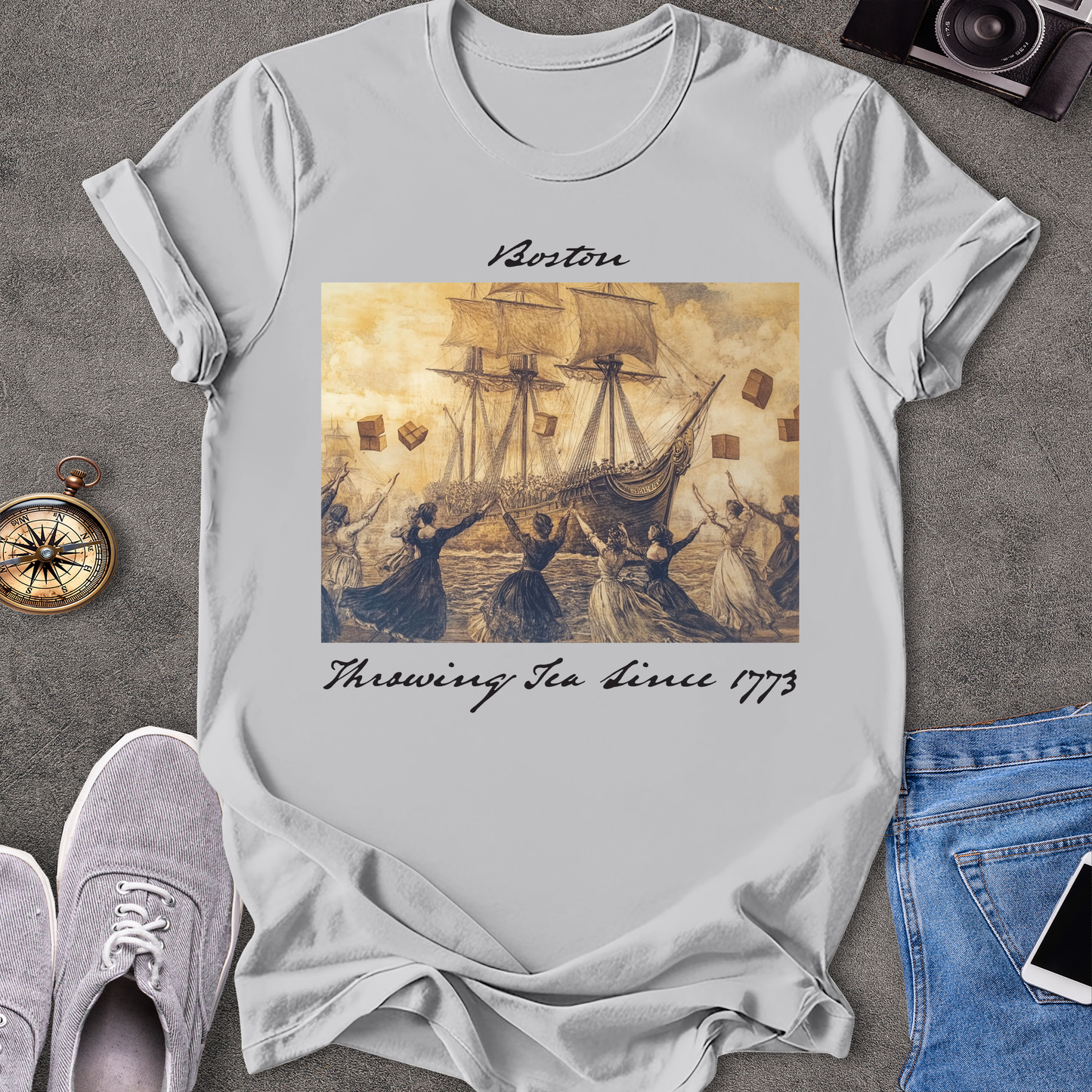 Boston-Throwing Tea Since 1773 T-Shirt