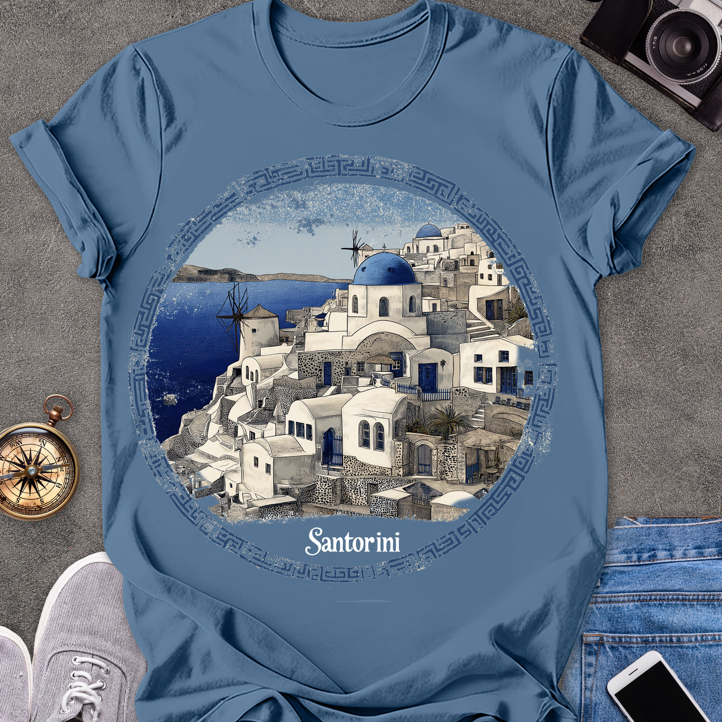 Santorini| Unisex Softstyle T-Shirt | Greece Travel Tee