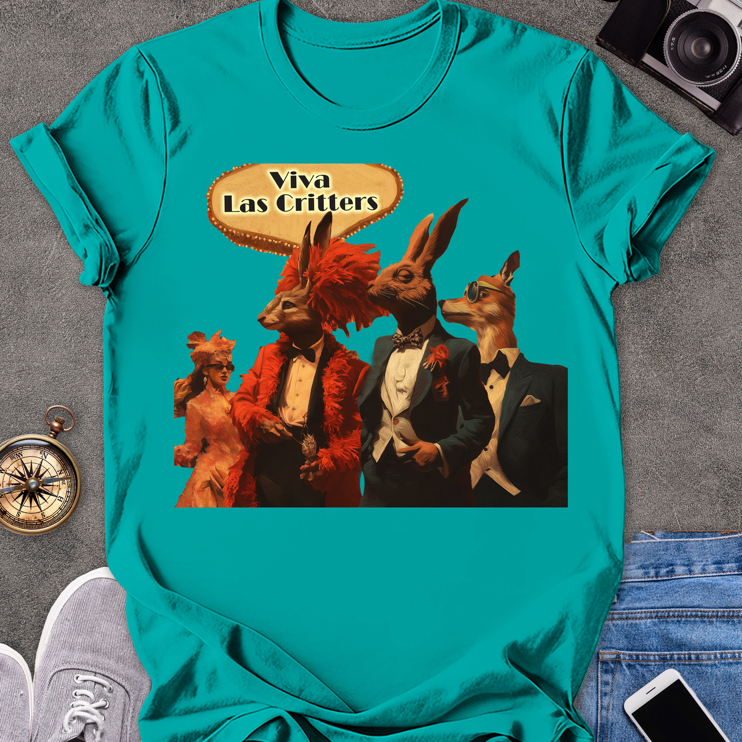 Viva Las Critters| Unisex Softstyle T-Shirt | Las Vegas Travel Tee