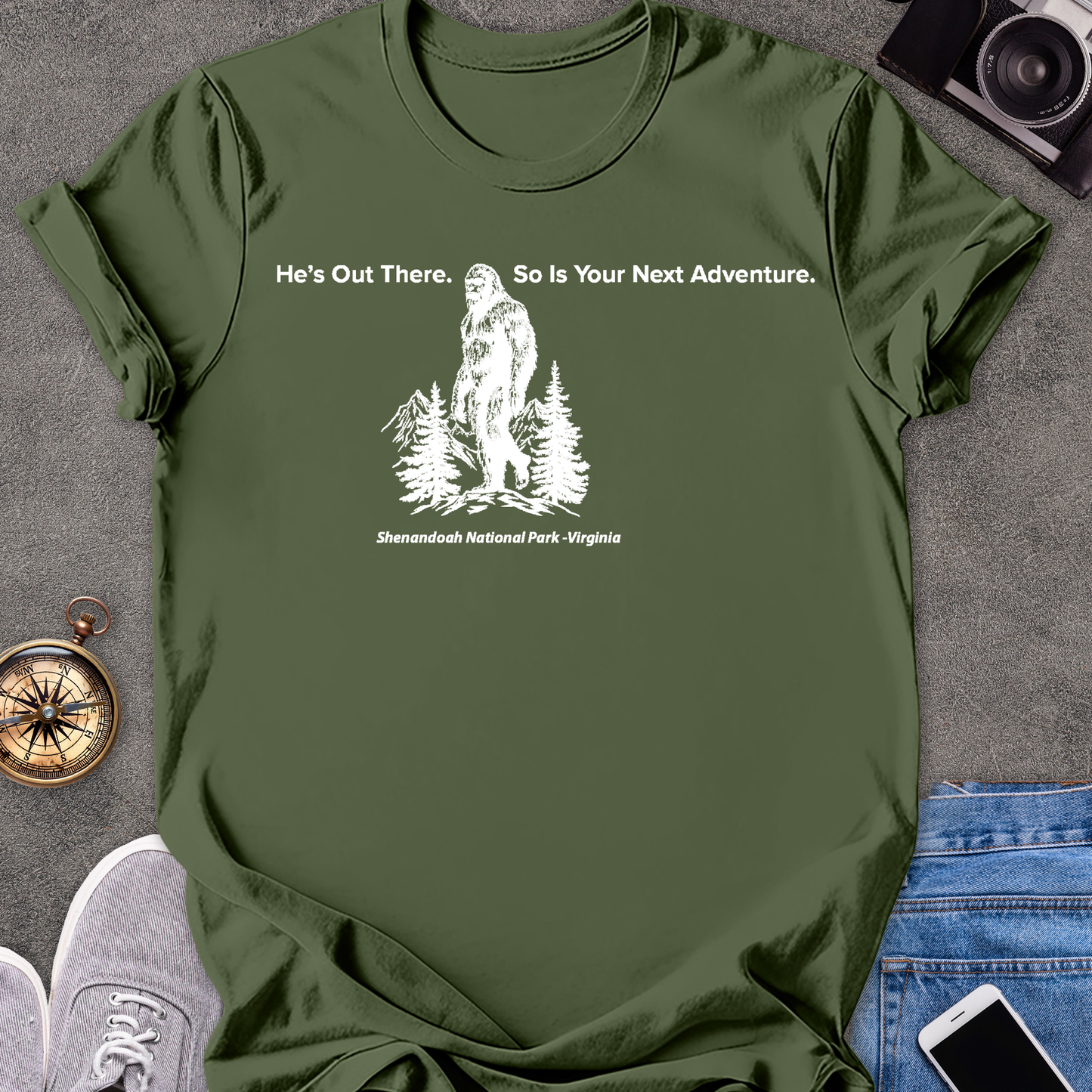 He's Out There. So Is Your Next Adventure-Shenandoah National Park, Virginia | Unisex Softstyle T-Shirt | National Park Travel Tee