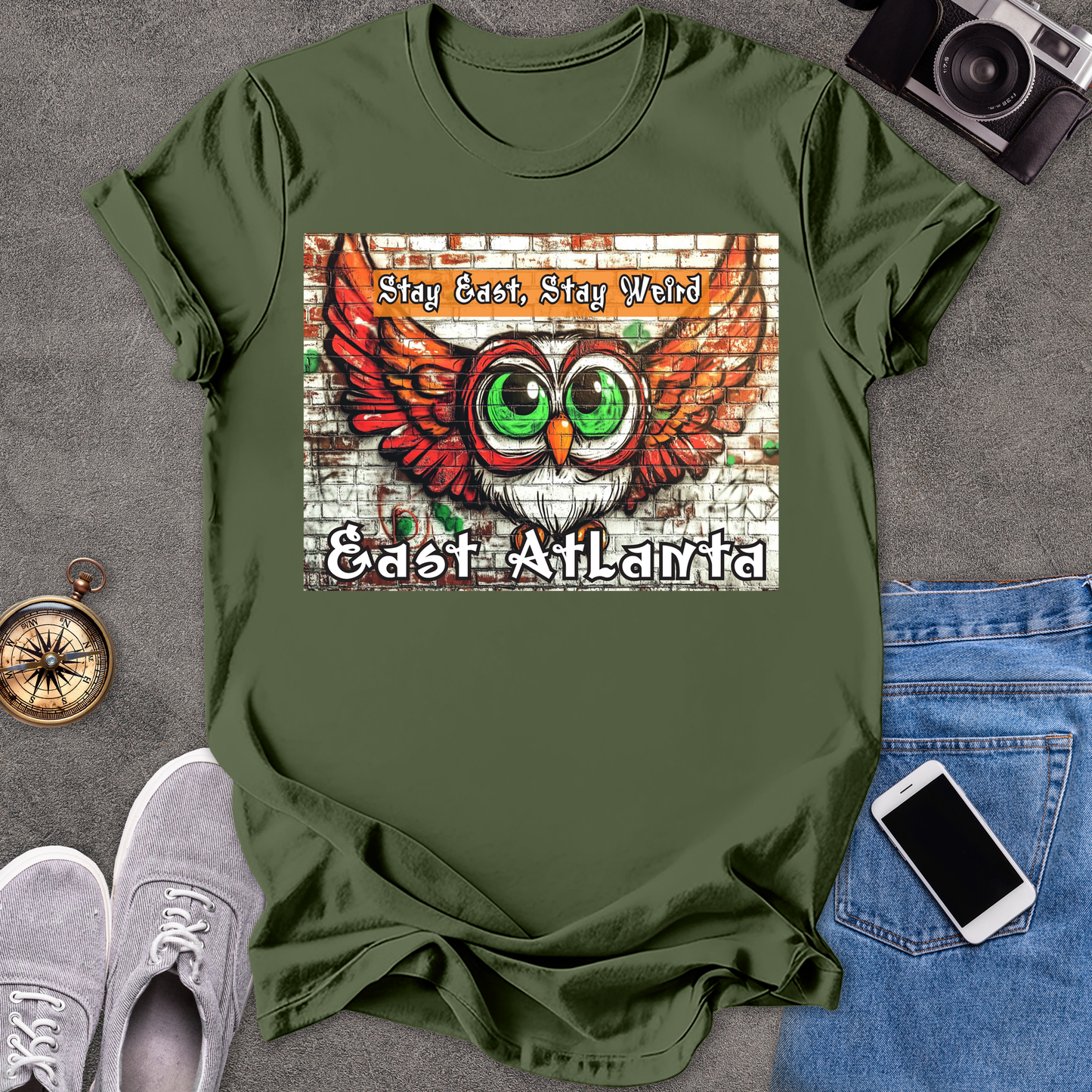 Stay East, Stay Weird - East Atlanta | Unisex Softstyle T-Shirt | Atlanta GA