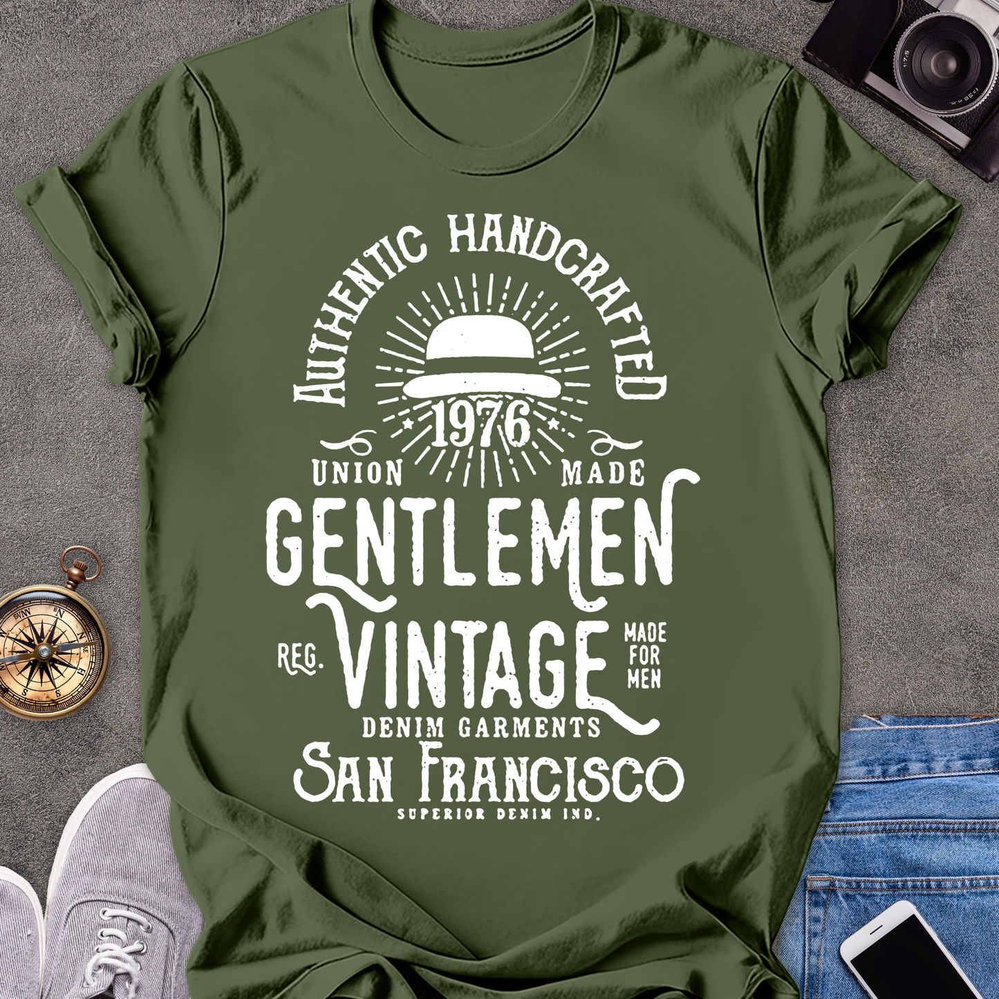 1976 Gentlemen Vintage San Francisco | Unisex Softstyle T-Shirt | Vintage San Francisco Travel Tee