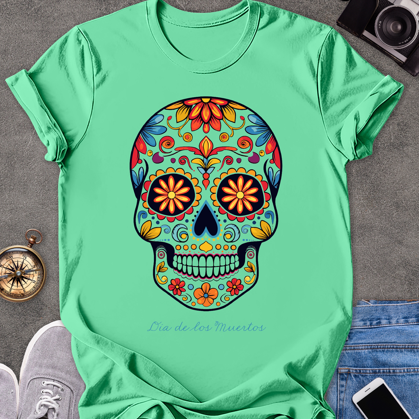 Día de los Muertos (Day of the Dead)| Unisex Softstyle T-Shirt | Mexican Sugar Skull tee