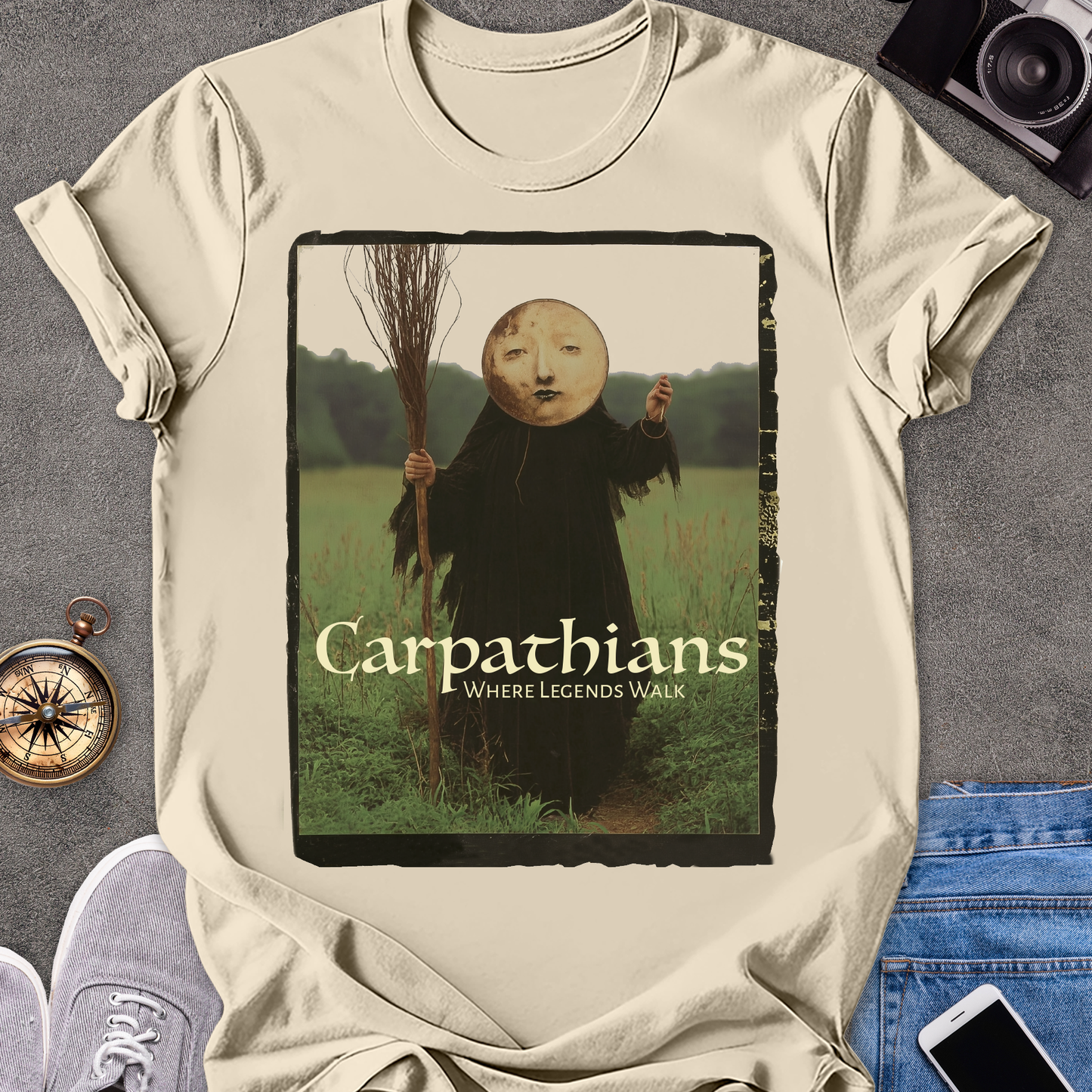 Carpathians, Where Legends Walk | Softstyle T-Shirt | Vintage Romanian Pagan Travel Tee