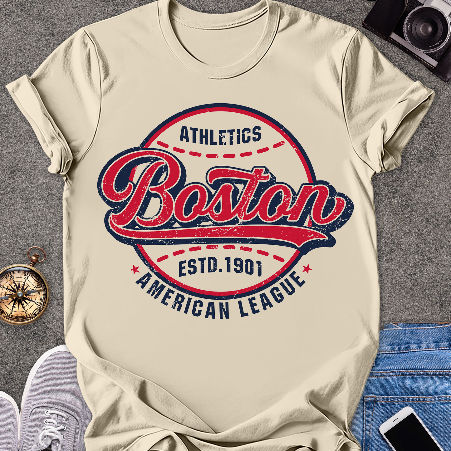 Athletics Boston Est. 1901 American League | Unisex Softstyle T-Shirt | Boston Baseball Travel Tee