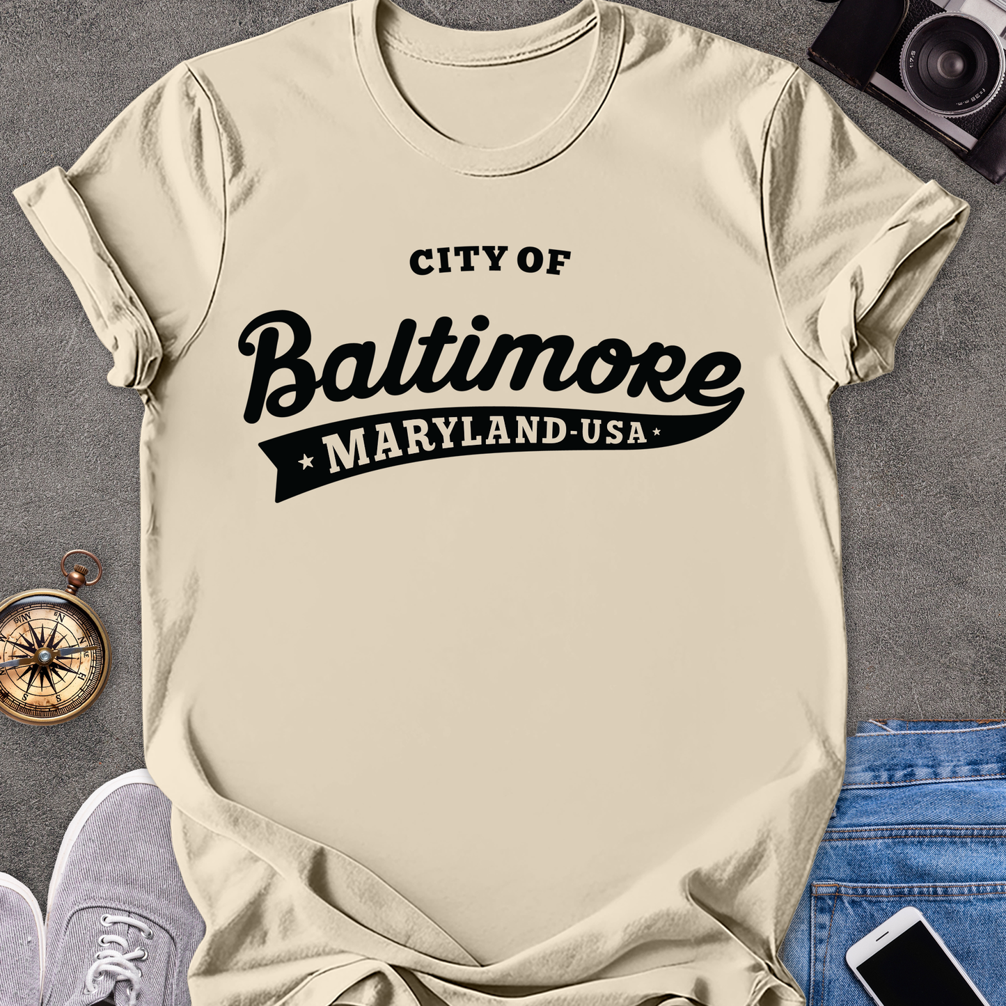City of Baltimore Maryland USA | Unisex Softstyle T-Shirt |Maryland Travel Tee