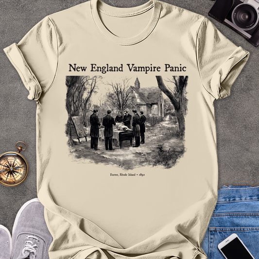 New England Vampire Panic- Exeter, Rhode Island 1892| Unisex Softstyle T-Shirt | Vampire Travel Tee