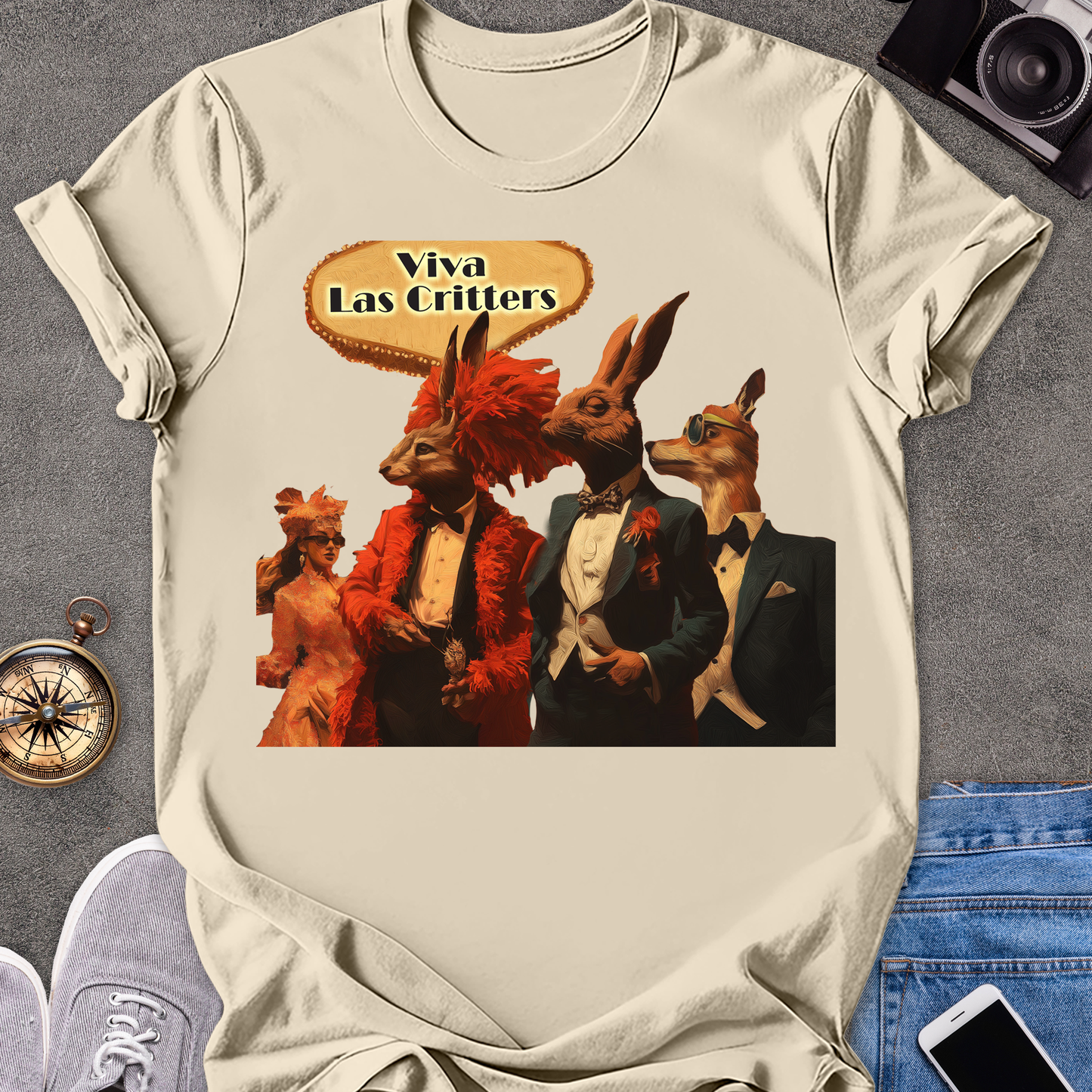 Viva Las Critters| Unisex Softstyle T-Shirt | Las Vegas Travel Tee