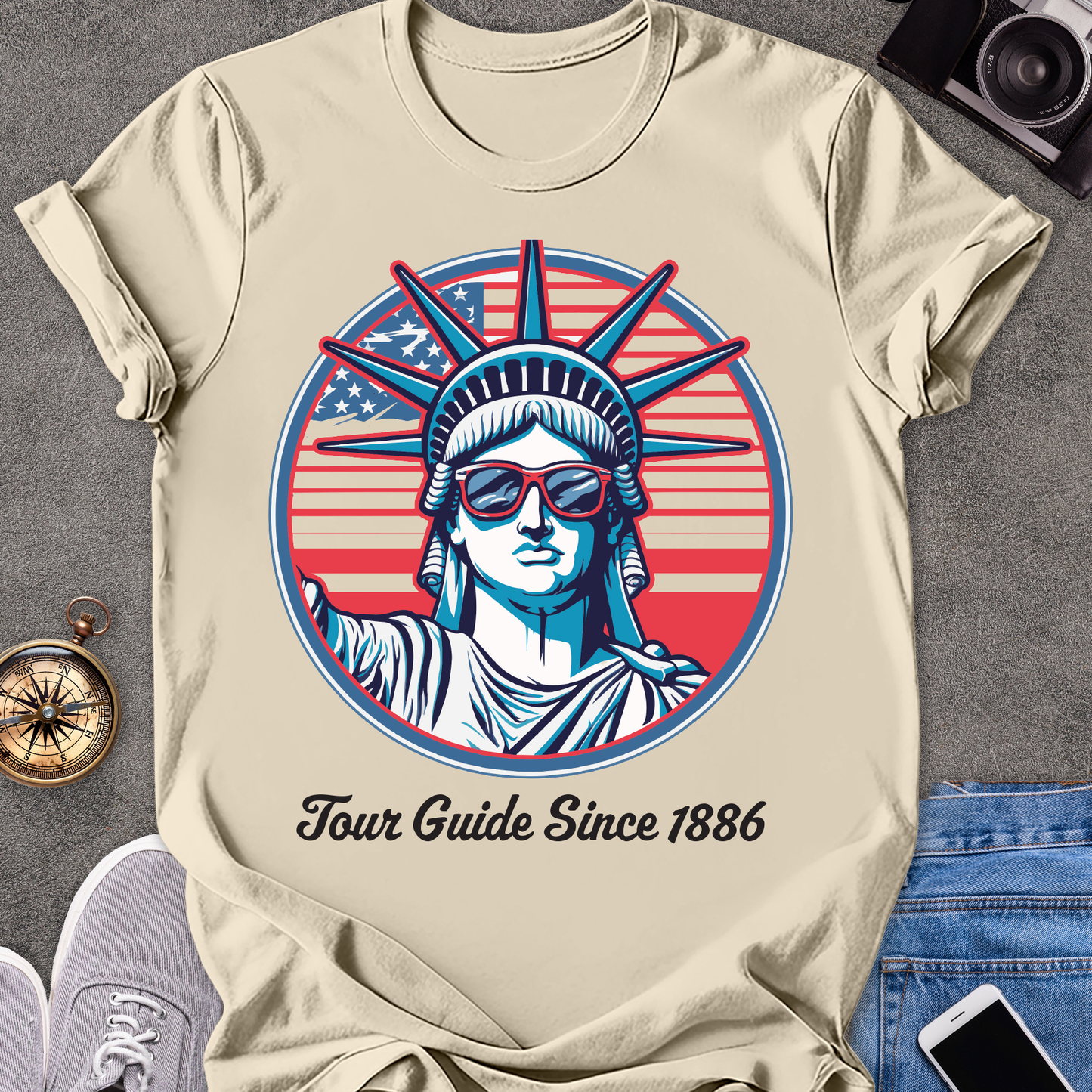 Tour Guide Since 1886 | Unisex Softstyle T-Shirt | Statue of Liberty Travel Tee