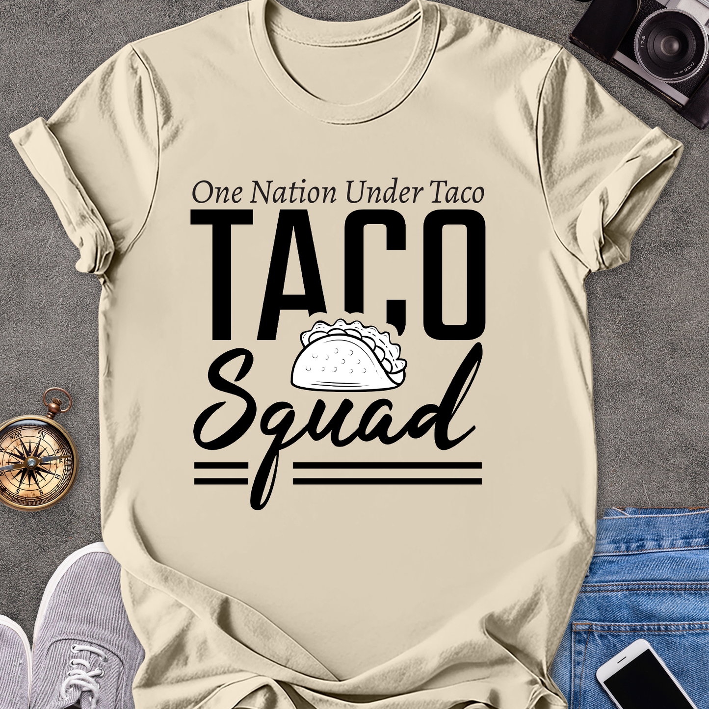 Taco Squad-One Nation Under Taco | Unisex Softstyle T-Shirt | Foodie Travel Tee
