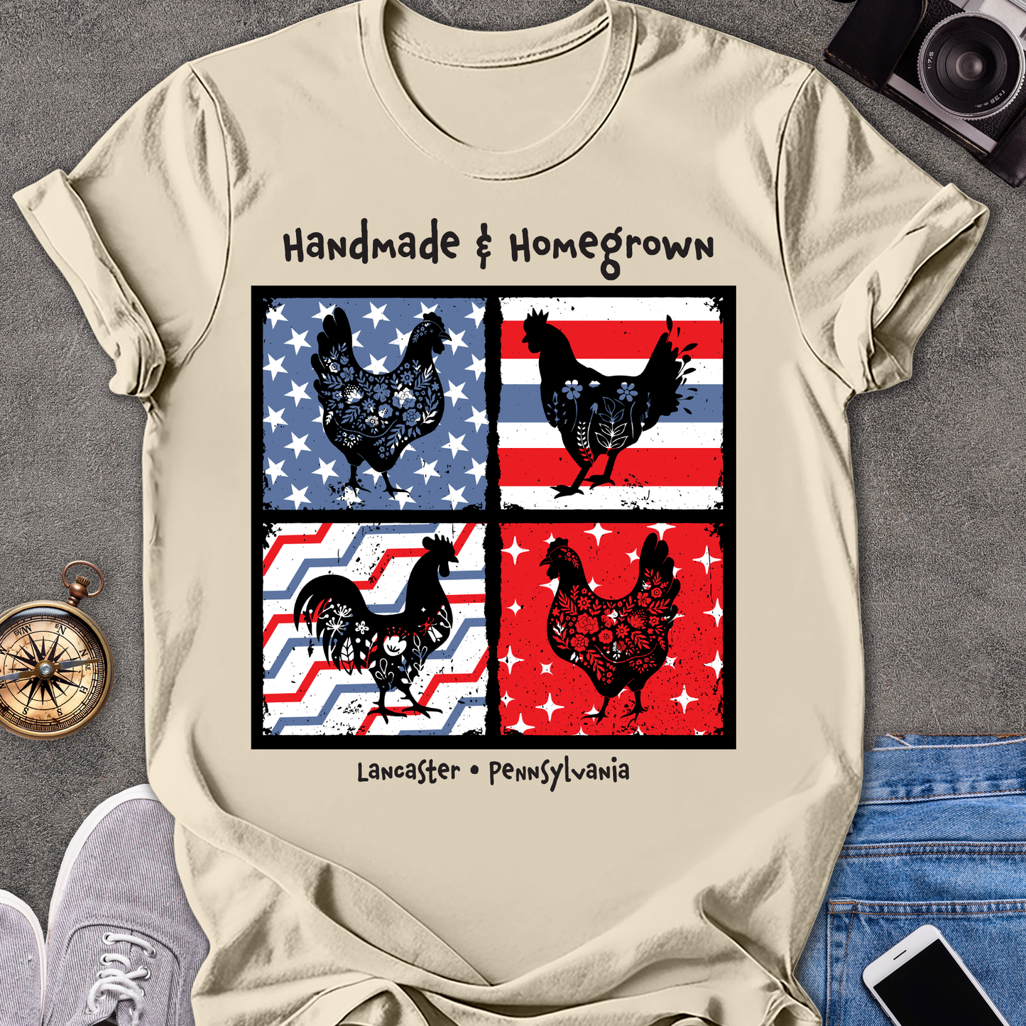 Handmade & Homegrown - Lancaster, Pennsylvania | Unisex Softstyle T-Shirt | Pennsylvania Travel Tee