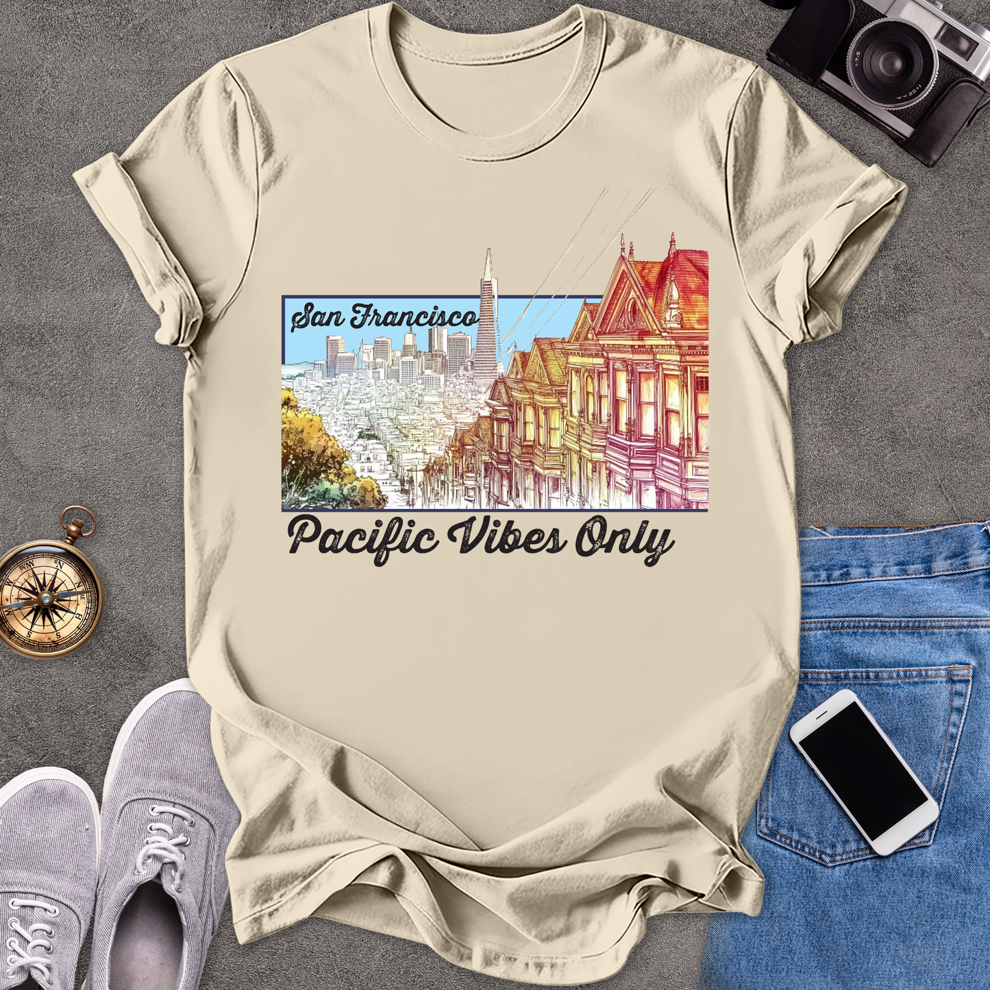 San Francisco - Pacific Vibes Only | Unisex Softstyle T-Shirt | Travel Lover Tee