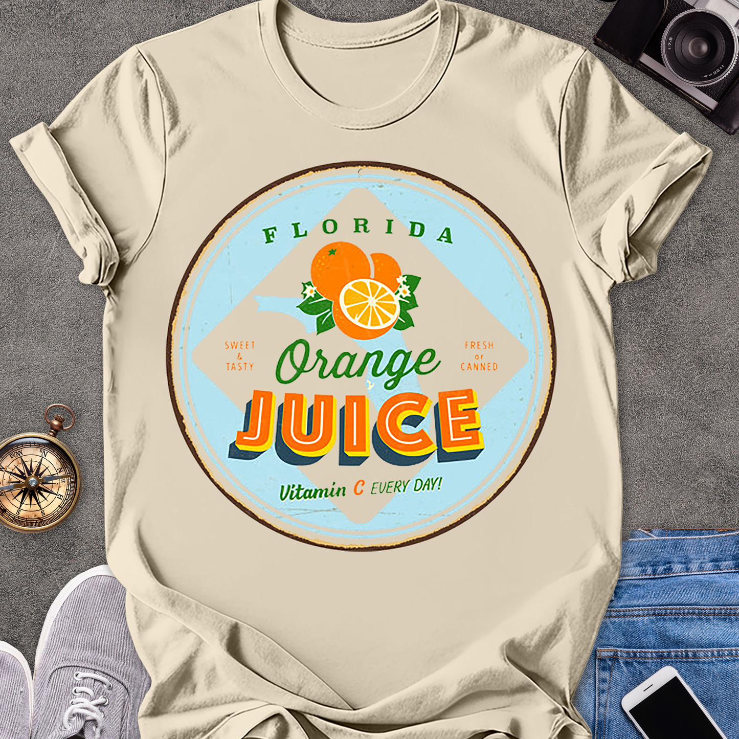 Florida Orange Juice, Vitamin C Everyday, Sweet & Tasty, Fresh Or Canned | Unisex Softstyle T-Shirt | Florida Travel Tee