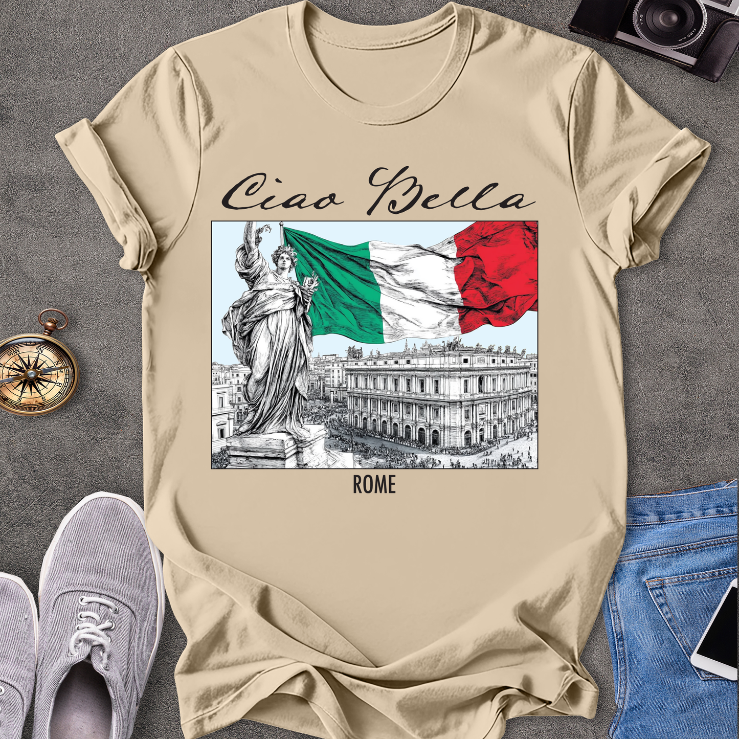 Ciao Bella - Rome Italian Flag T-Shirt