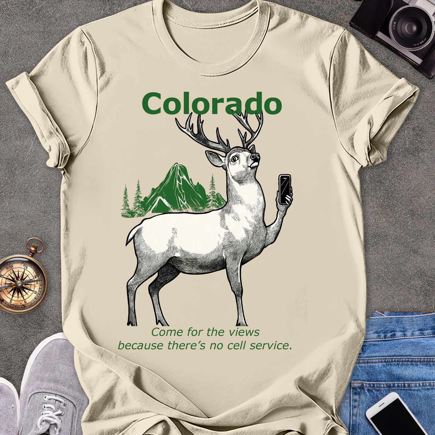 Colorado - Come for the Views Because There's No Cell Service | Unisex Softstyle T-Shirt | Adventure Lover Tee