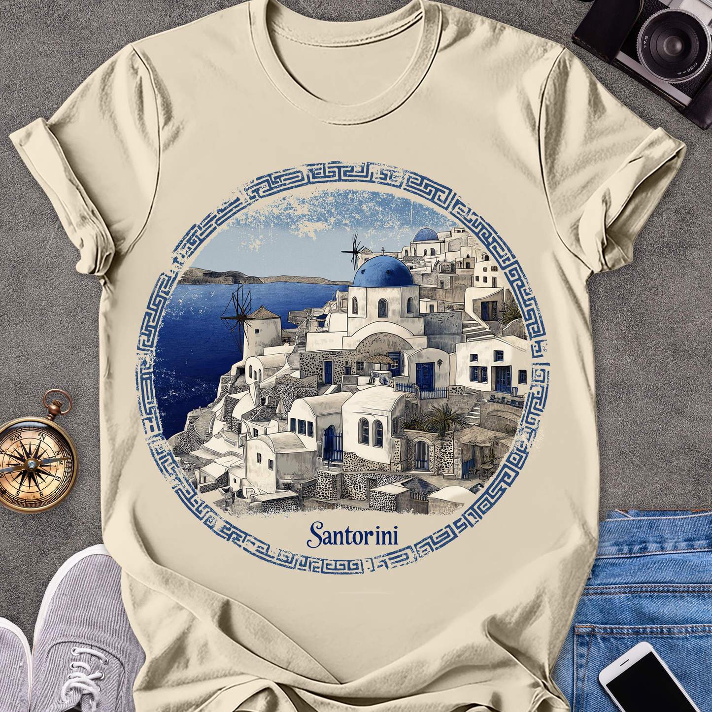 Santorini| Unisex Softstyle T-Shirt | Greece Travel Tee