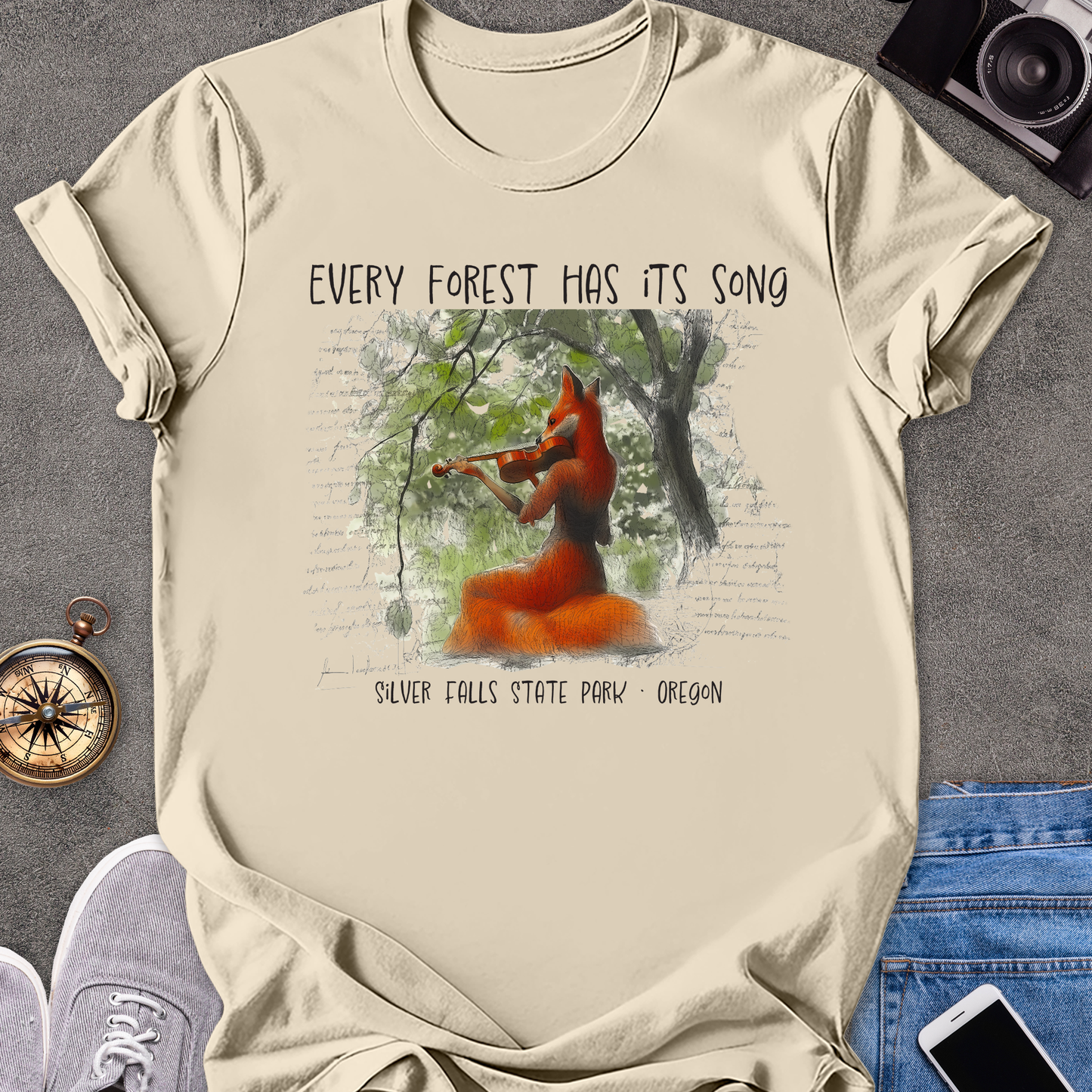 Every Forest Has It's Song -Silver Falls State Park, Oregon | Unisex Softstyle T-Shirt | Nature and Adventure Lover Tee