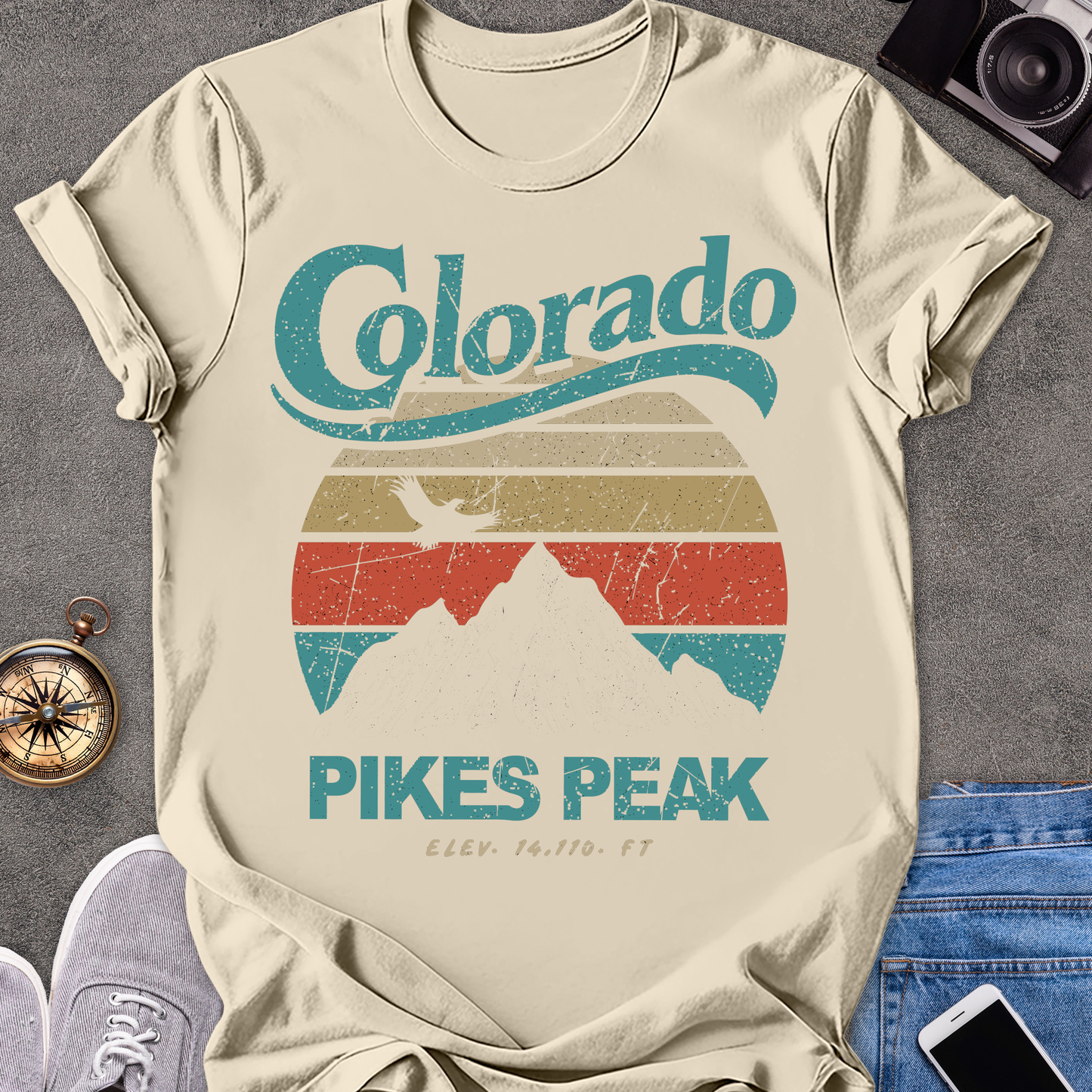 Colorado-Pikes Peak | Unisex Softstyle T-Shirt | Adventure Lover Tee