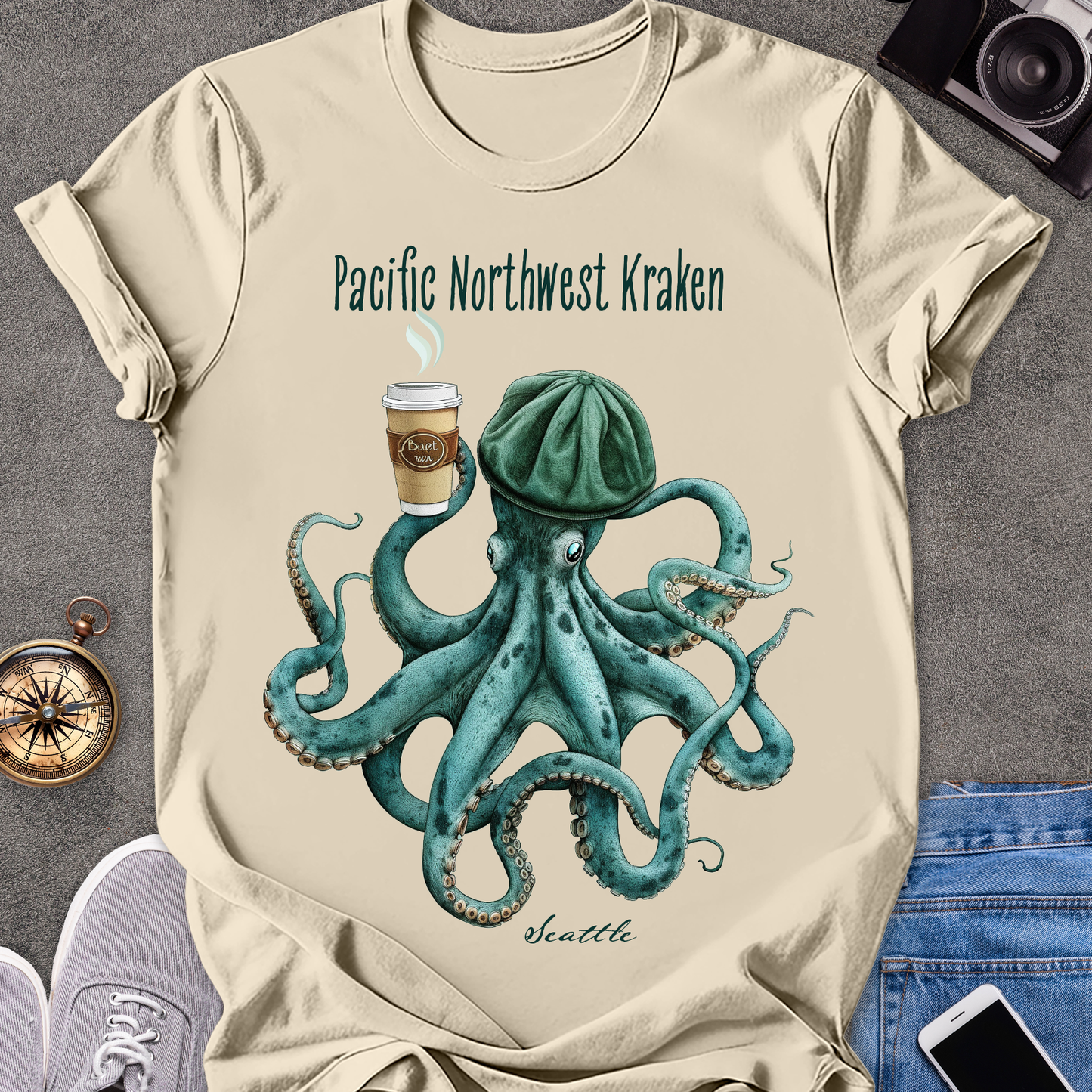 Pacific Northwest Kraken-Seattle| Unisex Softstyle T-Shirt | Seattle Travel Tee