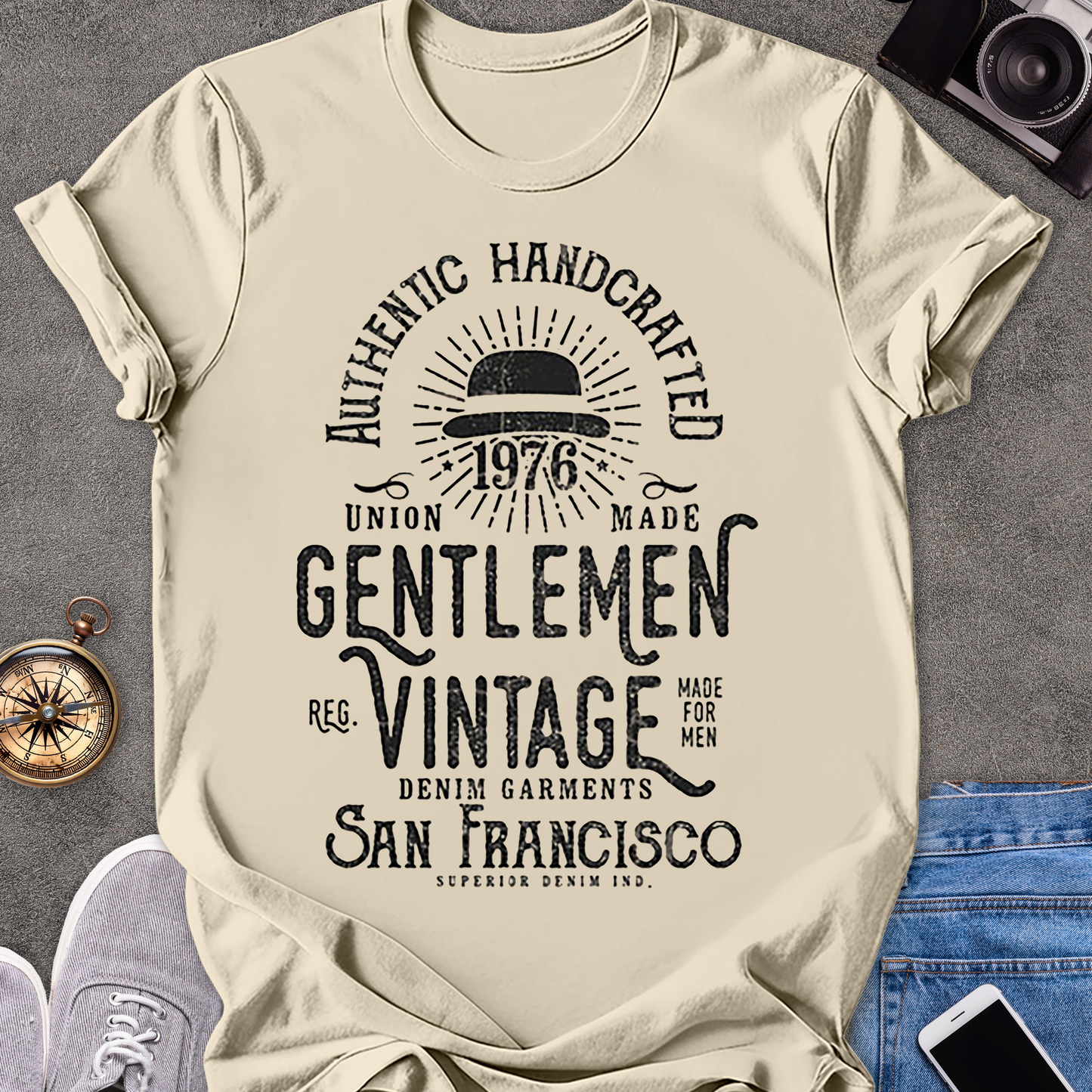 1976 Gentlemen Vintage San Francisco | Unisex Softstyle T-Shirt | Vintage San Francisco Travel Tee