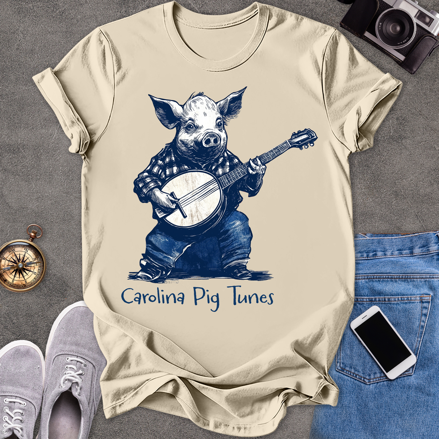 Carolina Pig Tunes | Unisex Softstyle T-Shirt | Fun and Casual Music Lover Tee