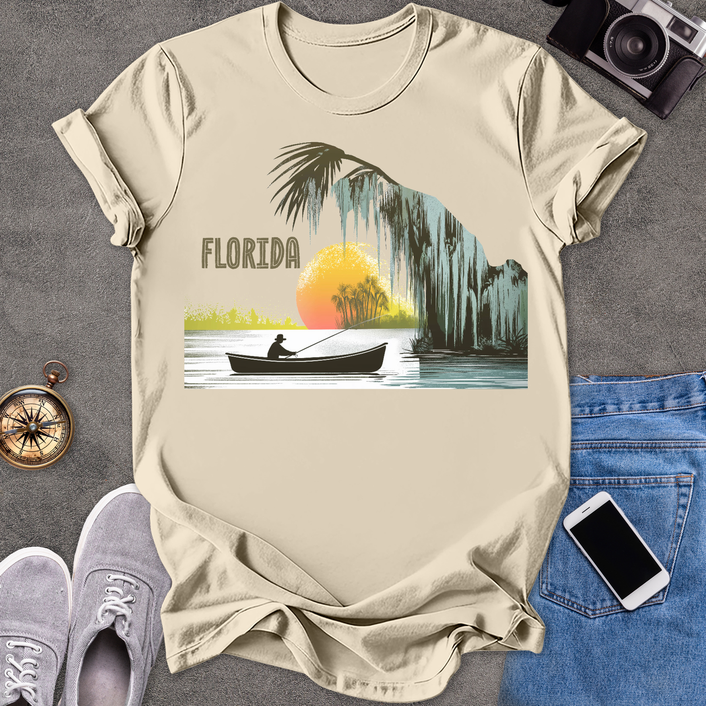 Florida - Fishing in the Everglades | Unisex Softstyle T-Shirt | Travel Lover Tee
