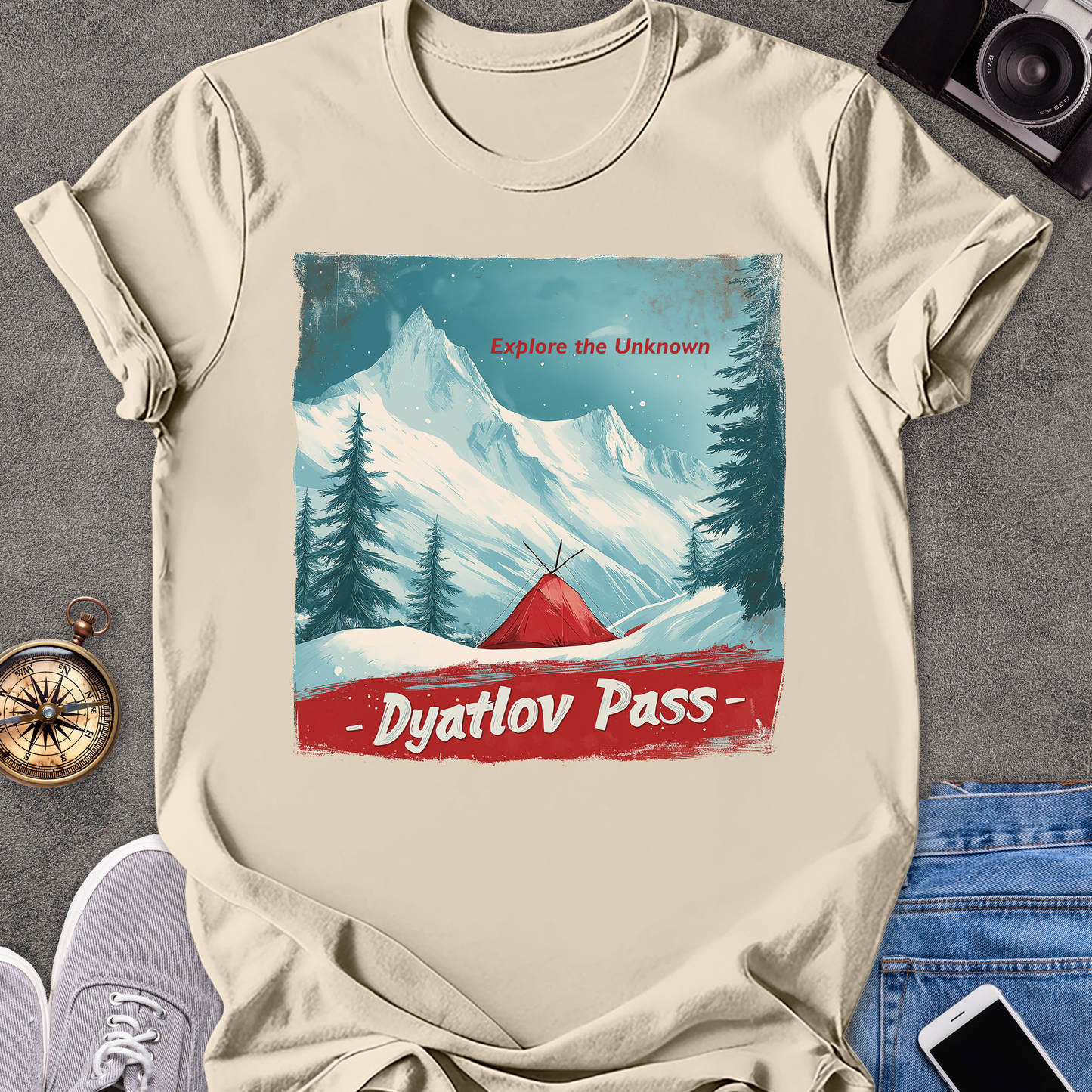 Dyatlov Pass - Explore the Unknown | Unisex Softstyle T-Shirt | Russia Hiking Travel Tee