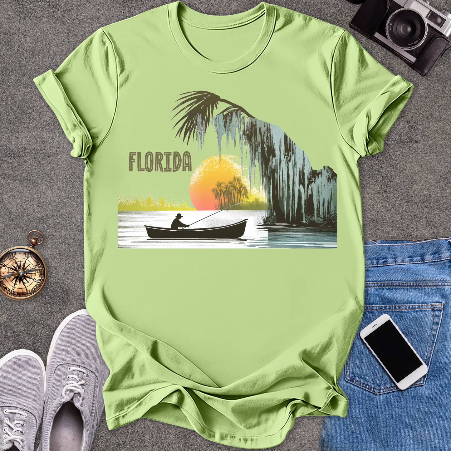 Florida - Fishing in the Everglades | Unisex Softstyle T-Shirt | Travel Lover Tee