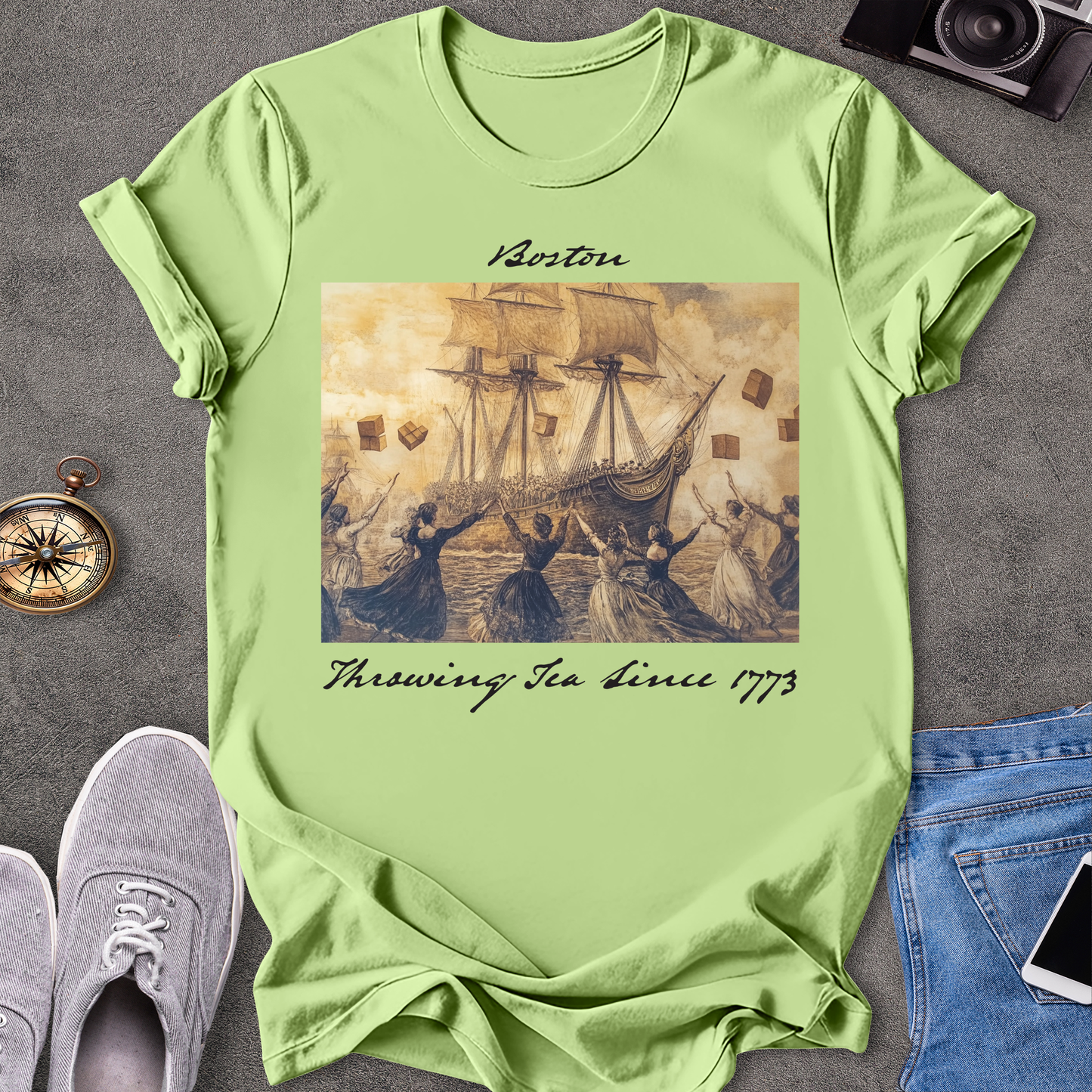 Boston-Throwing Tea Since 1773 T-Shirt